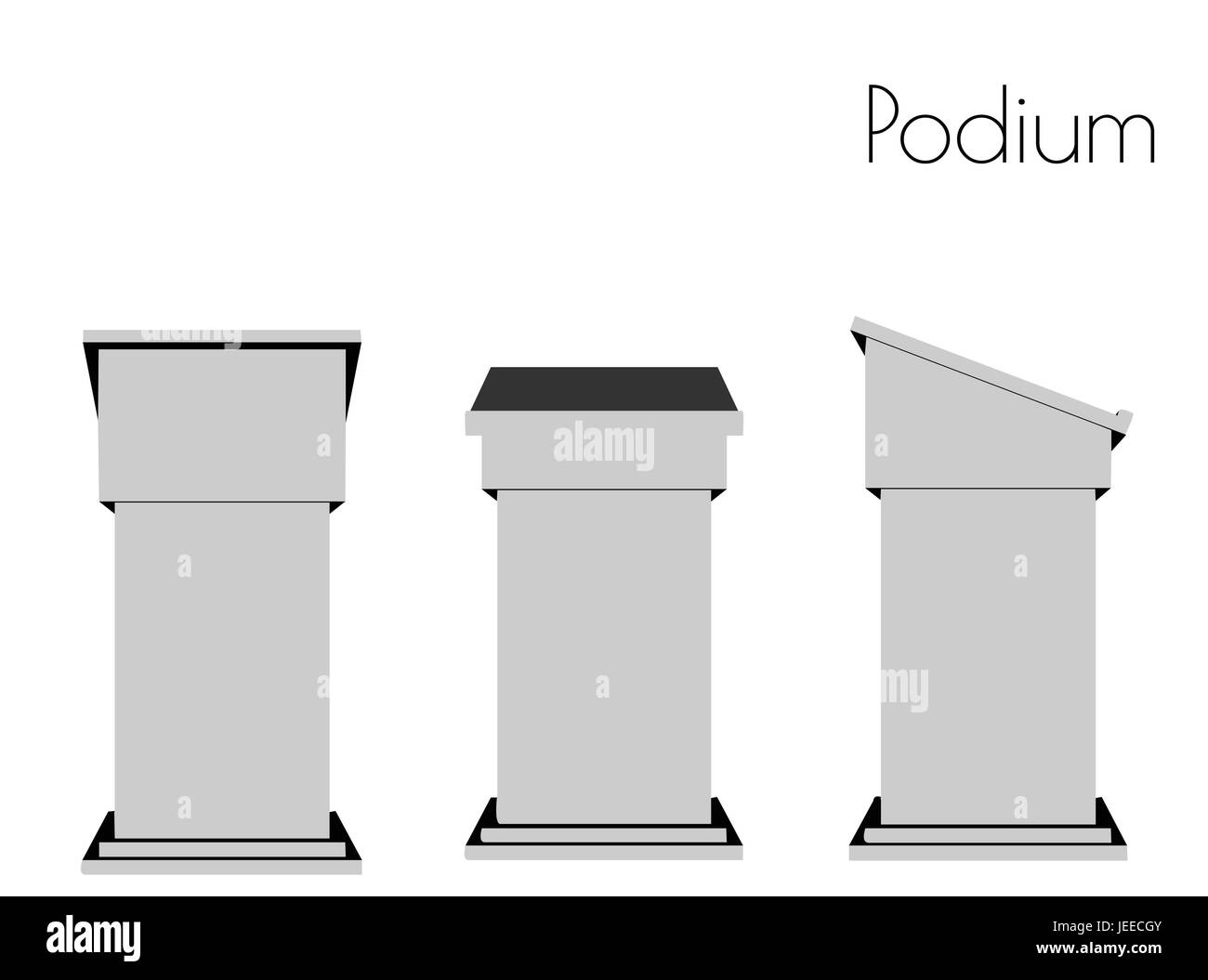 EPS 10 illustrazione vettoriale del podio silhouette su sfondo bianco Illustrazione Vettoriale