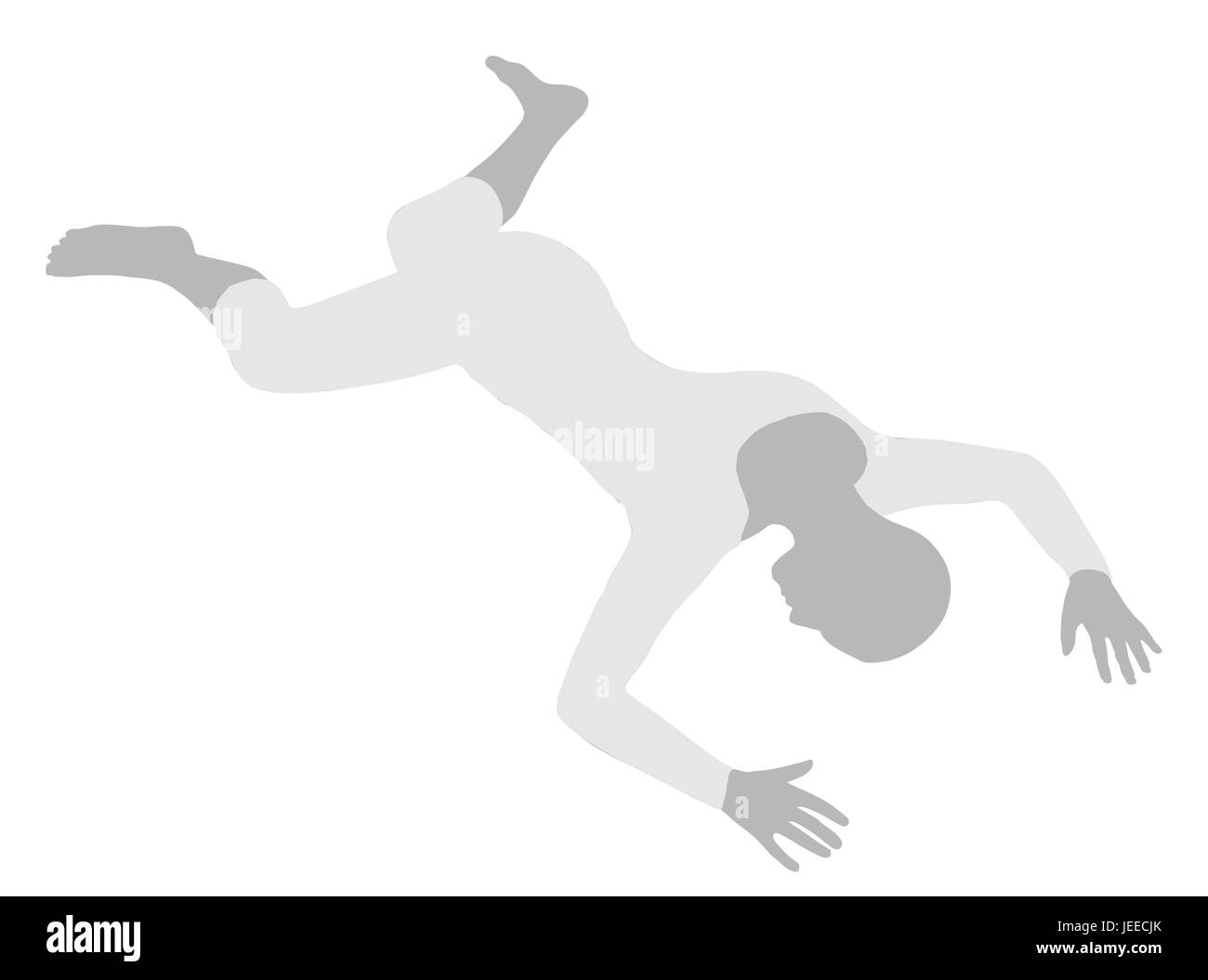 EPS 10 illustrazione vettoriale di silhouette di donna in posa caduti Illustrazione Vettoriale
