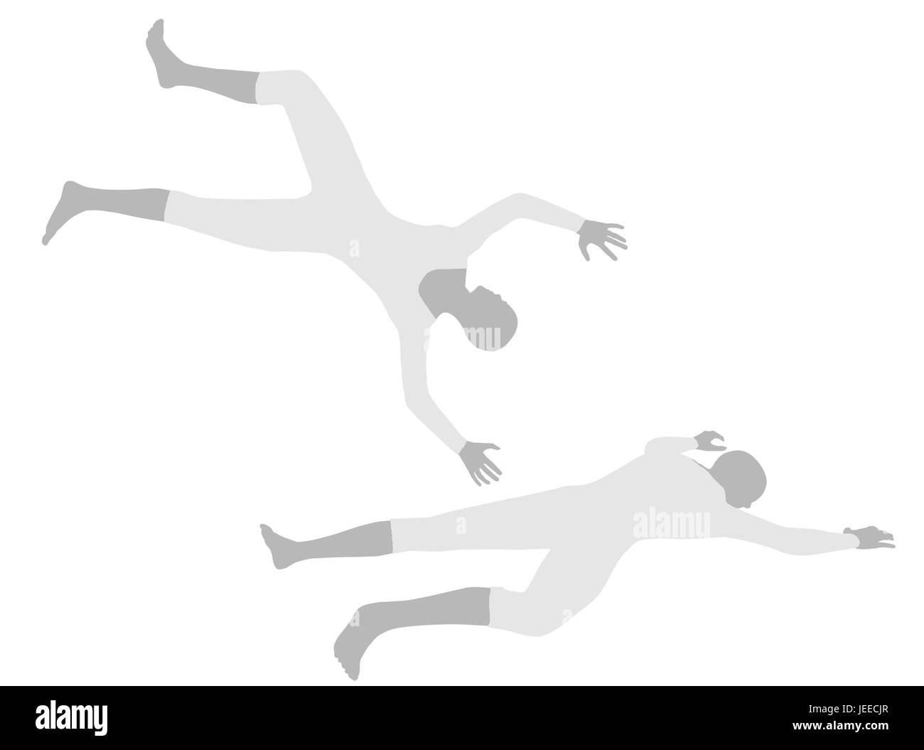 EPS 10 illustrazione vettoriale di silhouette di donna faccia in giù pongono Illustrazione Vettoriale