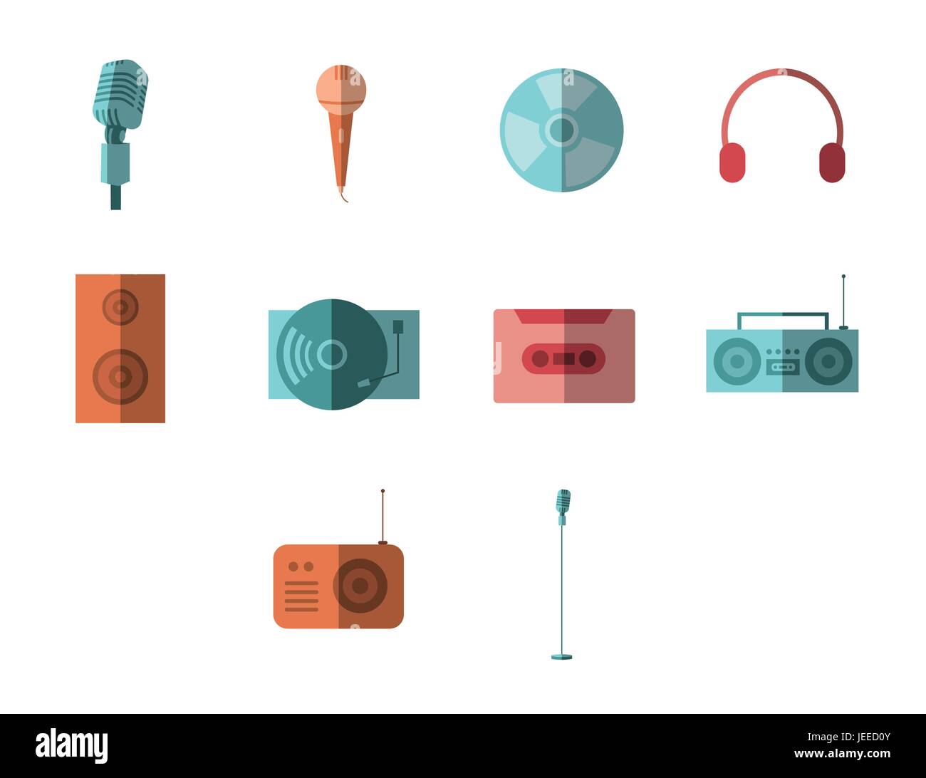 Varie attrezzature musicali Illustrazione Vettoriale