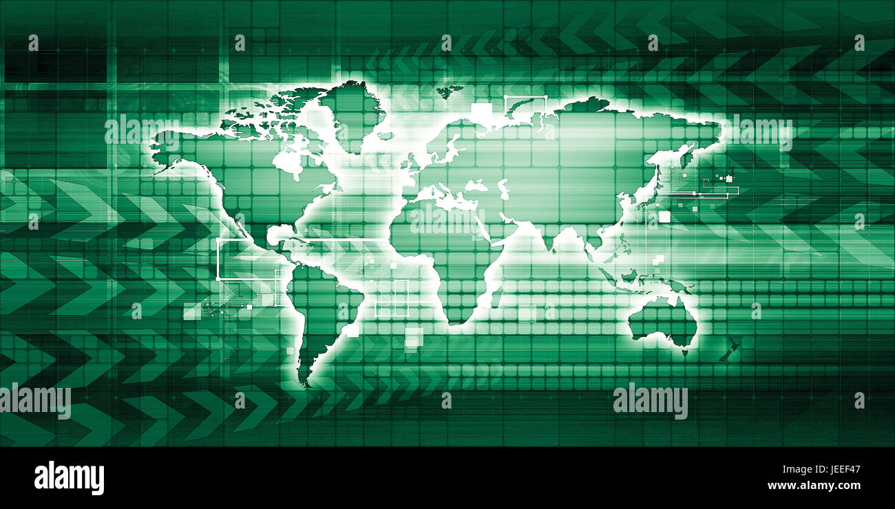 In tutto il mondo di sourcing e processo di approvvigionamento concetto astratto Foto Stock