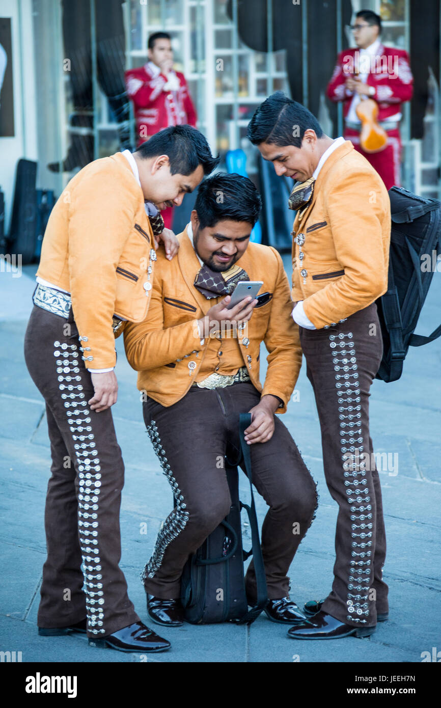 Mariachi, Plaza Garibaldi, Città del Messico, Messico Foto Stock
