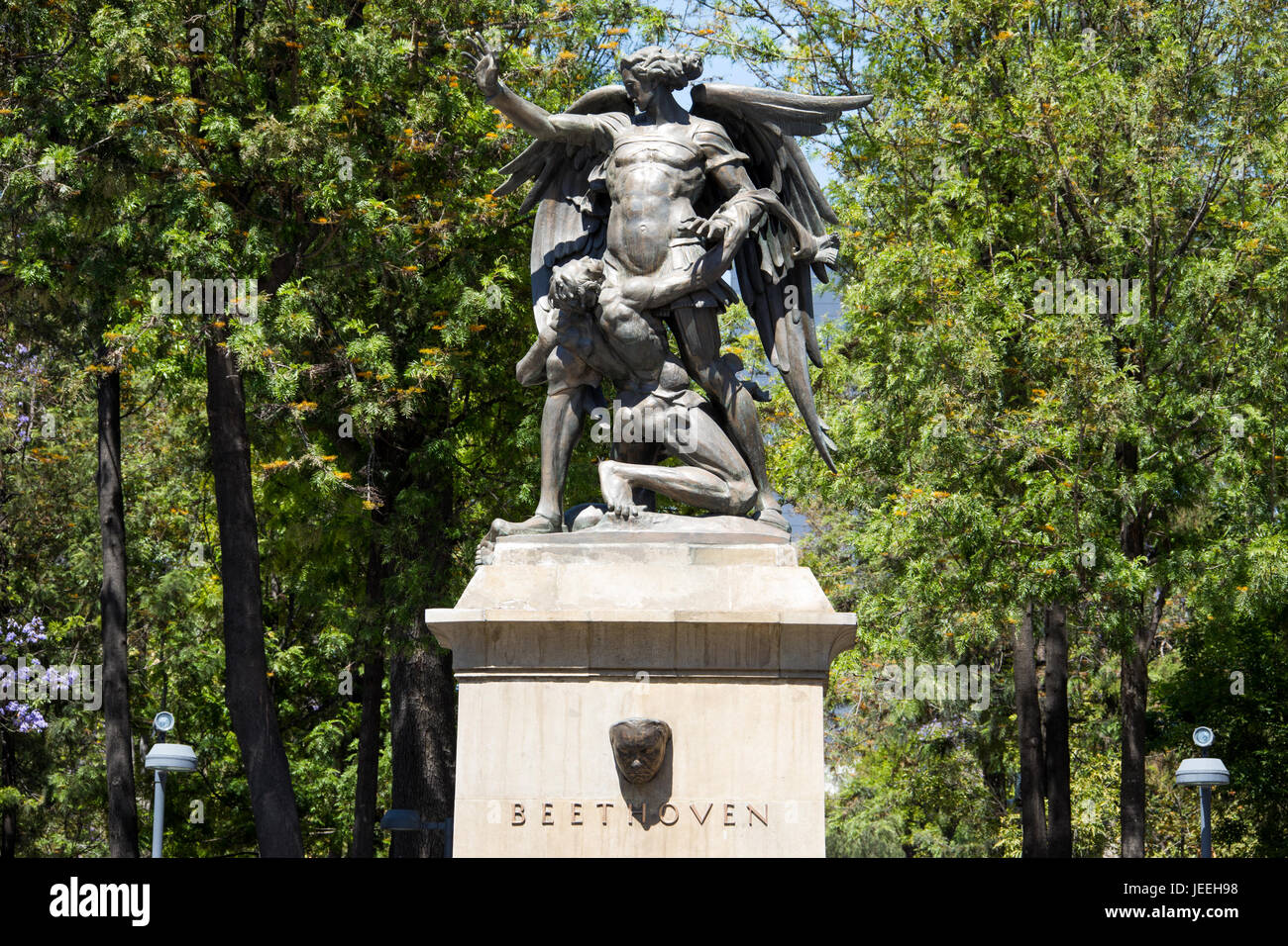 Monumento a Beethoven da Theodor von Gosen, Alameda Central Park, Città del Messico, Messico Foto Stock