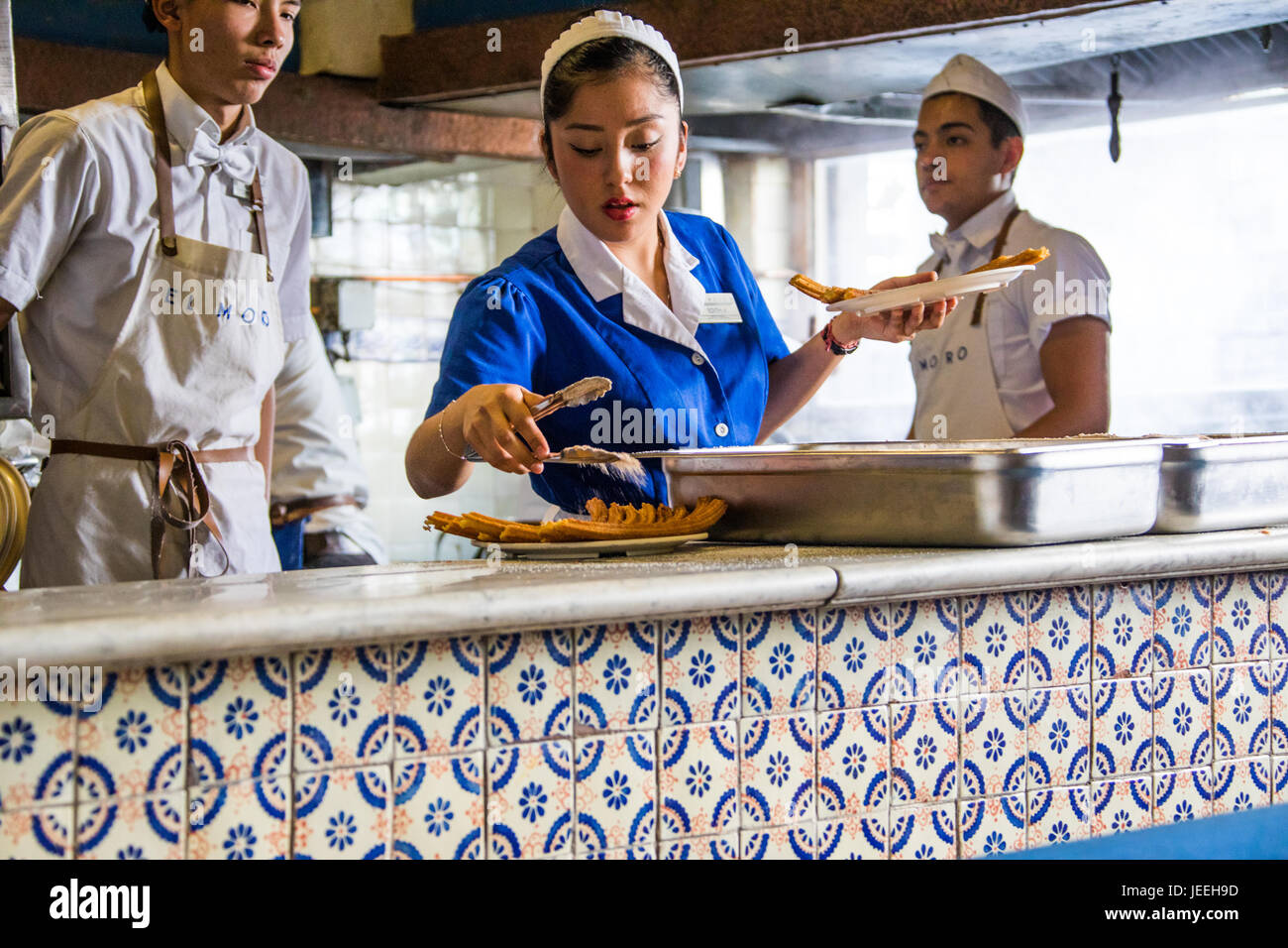Churros al El Moro Cafe, Città del Messico, Messico Città del Messico, Messico Foto Stock