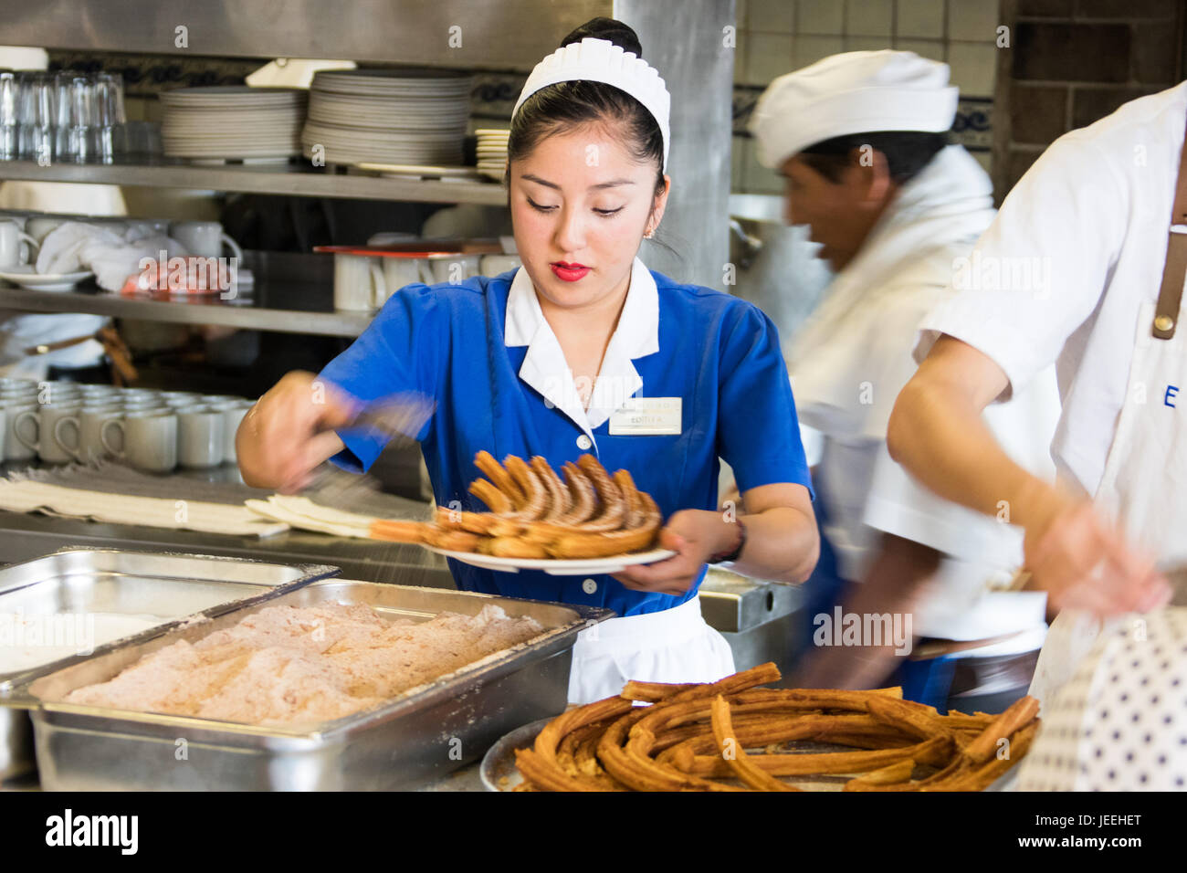 Churros al El Moro Cafe, Città del Messico, Messico Città del Messico, Messico Foto Stock