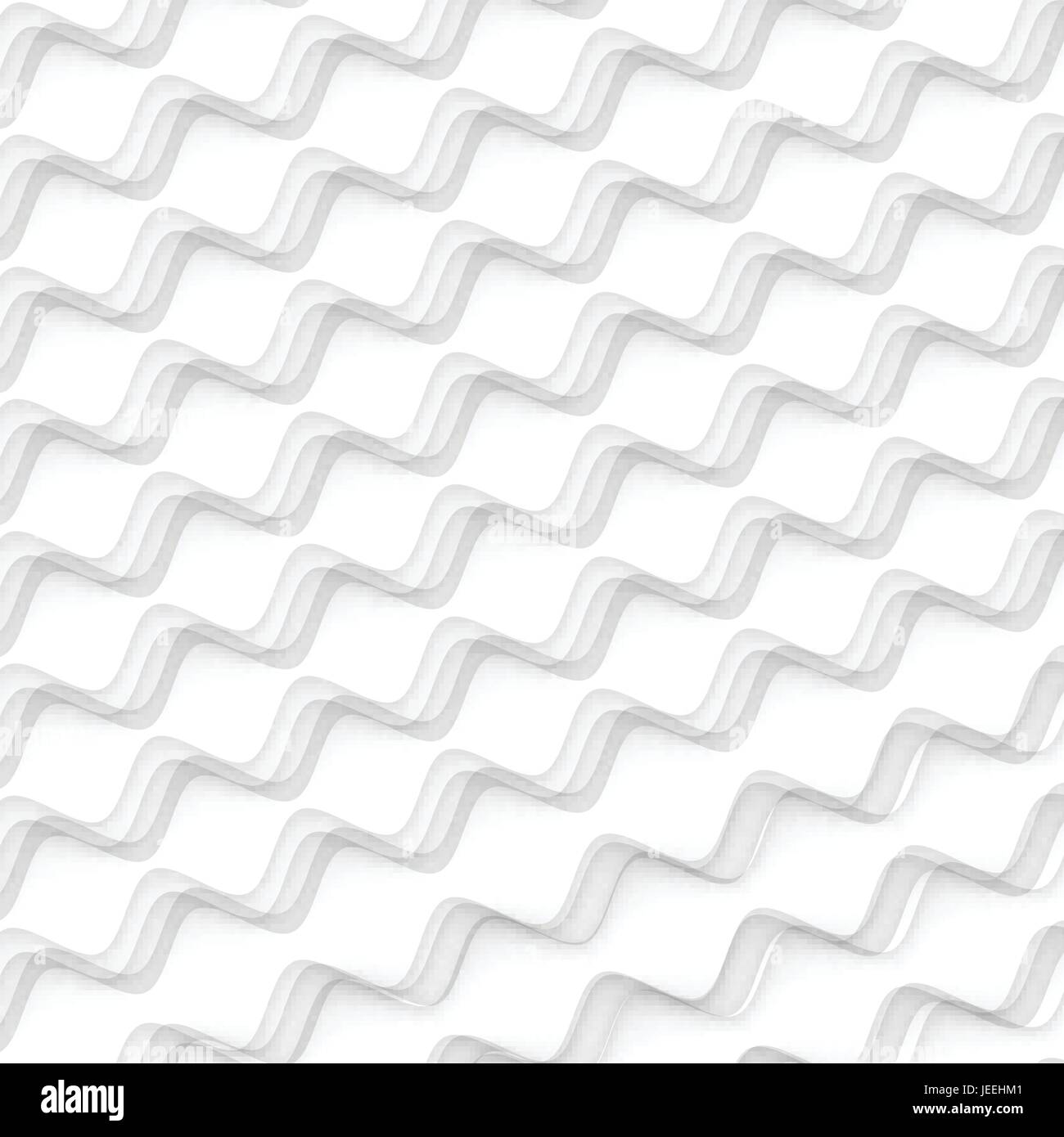 Texture bianche. configurazione astratta senza giunture. onda geometrica ondulate. moderno interior design della parete su sfondo bianco illustrazione vettoriale Illustrazione Vettoriale