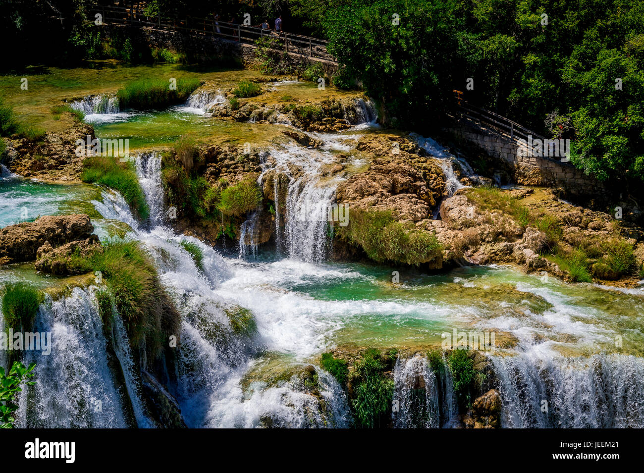 Il Skradinski buk cascata al Parco Nazionale di Krka in Croazia Foto Stock