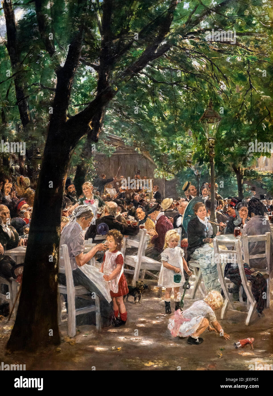 Monaco di Baviera Beer Garden (Münchner Biergarten) da Max Liebermann (1847-1935), 1884 Foto Stock