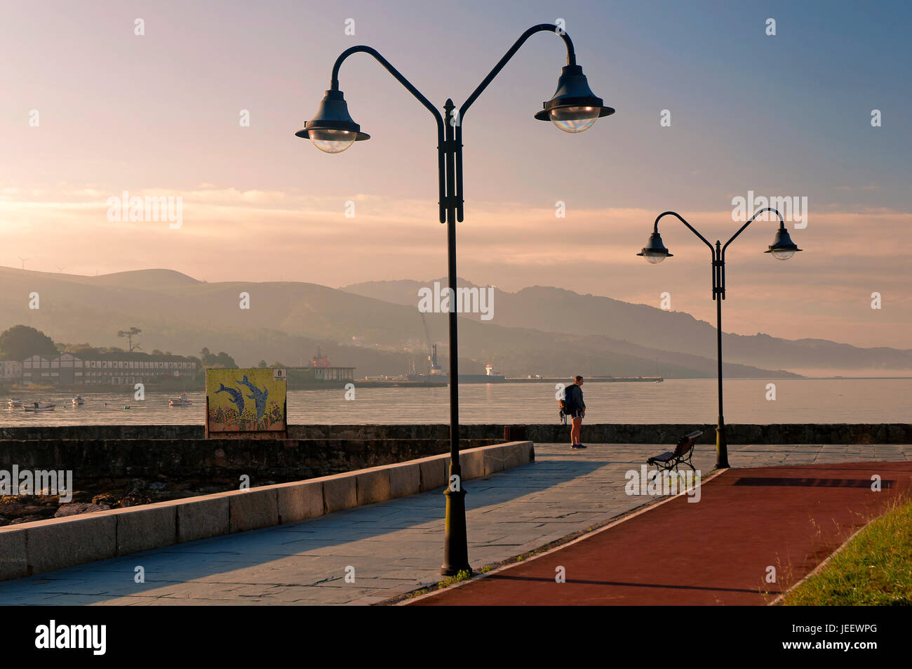 Promenade, Cee La Coruna provincia, regione della Galizia, Spagna, Europa Foto Stock