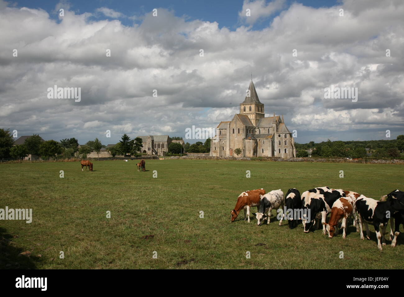 Abbazia di Cerisy (Abbaye de Cerisy), Cerisy-la-Forêt, Manche, Normandia Foto Stock