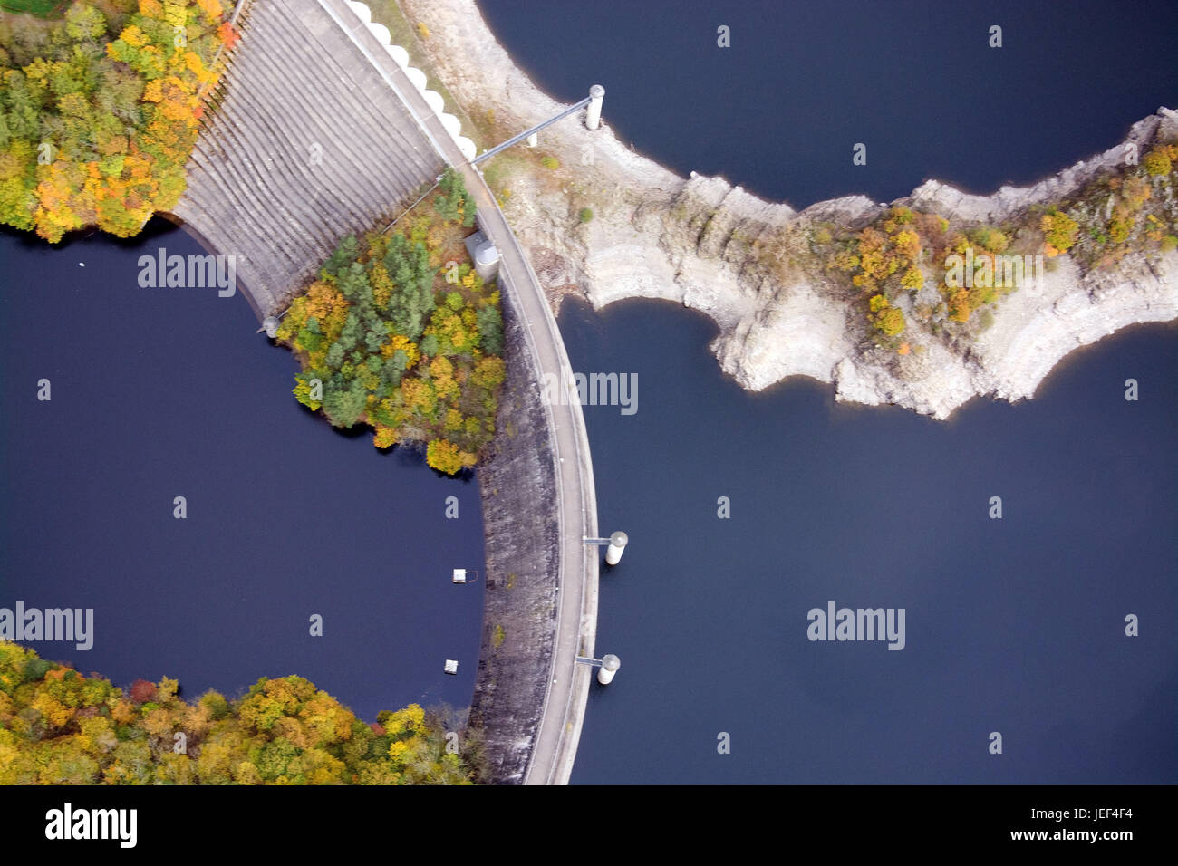 Da Urfttalsperre e Urftstausee traffico esistente disposizione inceppamento Urftstausee è in Rureifel (parte di Nordeifel) a sud dell'Kermete Foto Stock