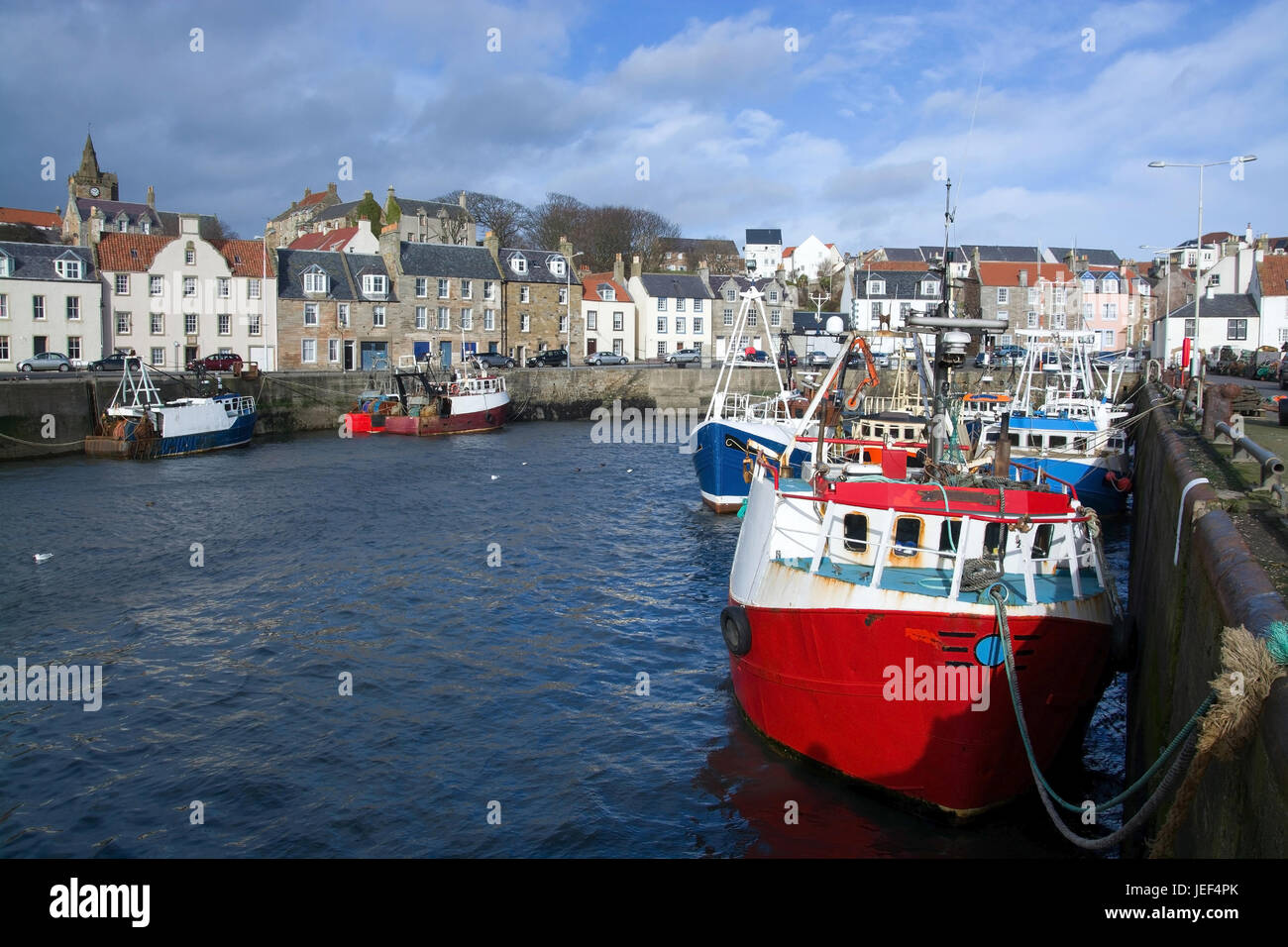 Pittemweem, porto sulla costa est della Scozia, Inghilterra, nel febbraio., Hafen an der Ostküste Schottlands, im Februar. Foto Stock