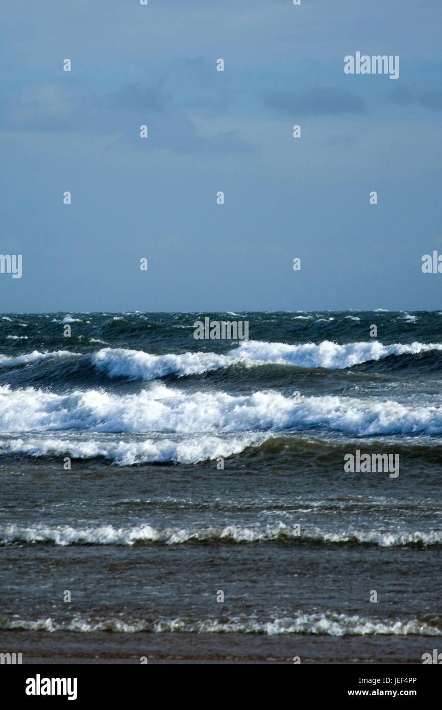 Costa est della Scozia, Inghilterra, accettato in febbraio a ventoso., Ostküste Schottlands, aufgenommen in Februar bei windigem Wetter. Foto Stock