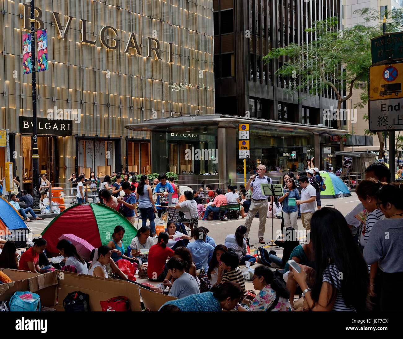 Domenica filippino di Hong Kong Foto Stock