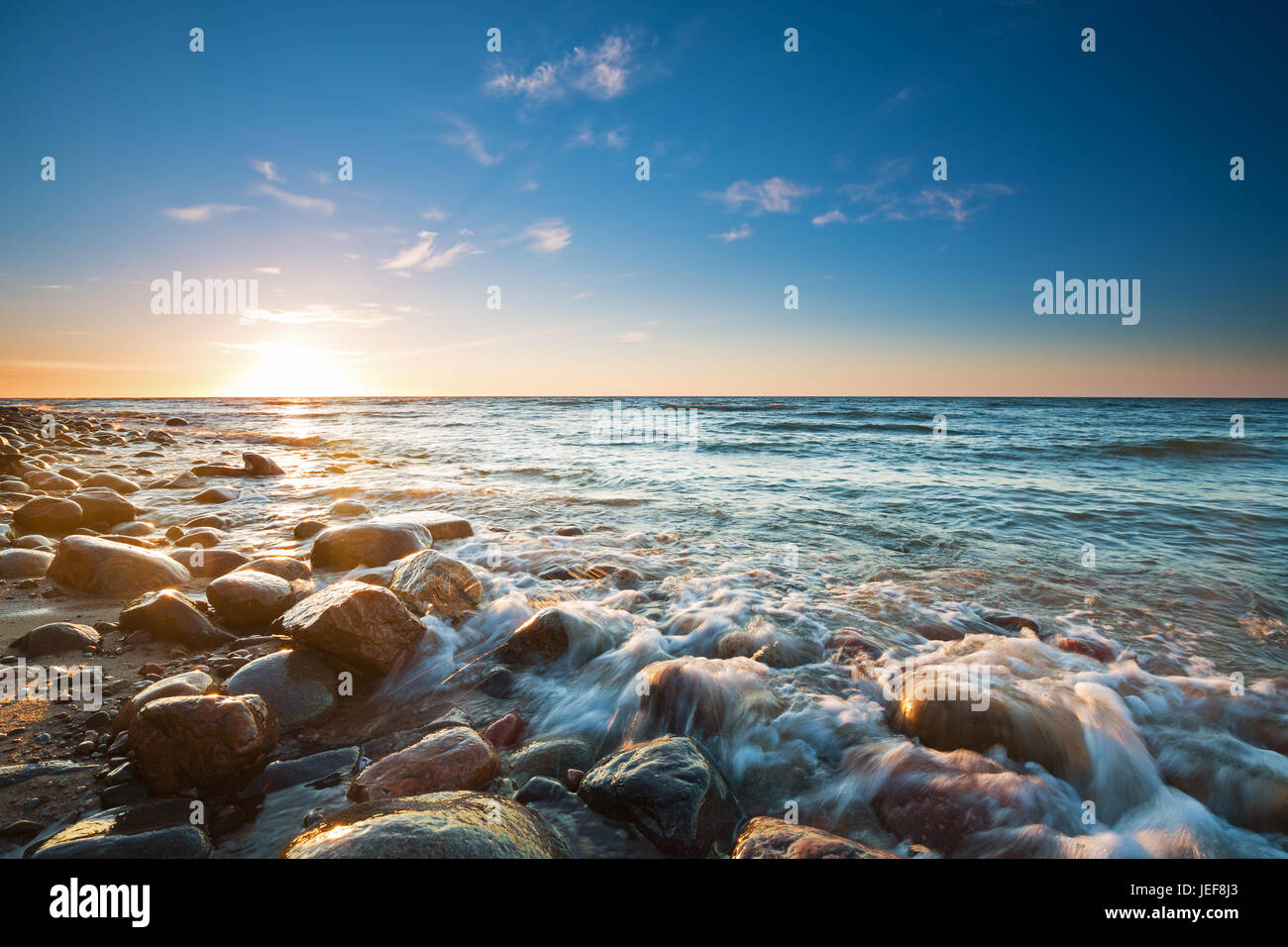 Tramonto sul Mar Baltico Foto Stock