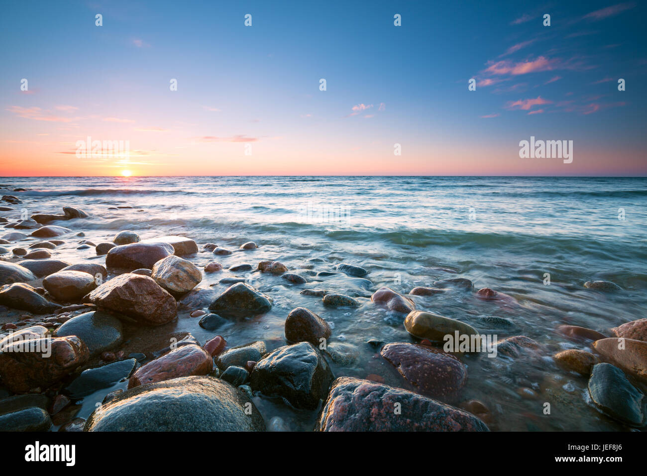 Tramonto sul Mar Baltico Foto Stock