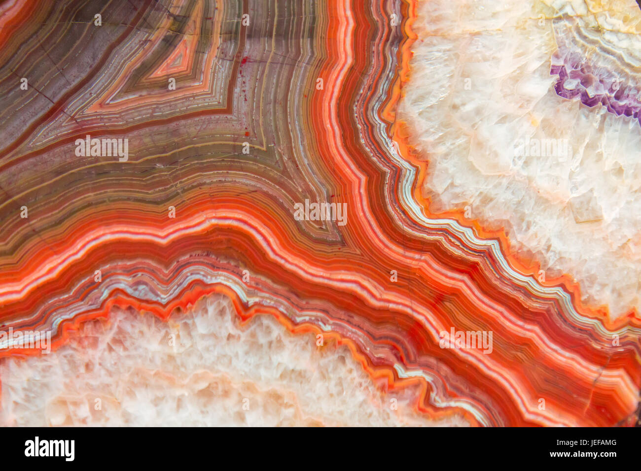 Rosso minerale di agata Foto Stock