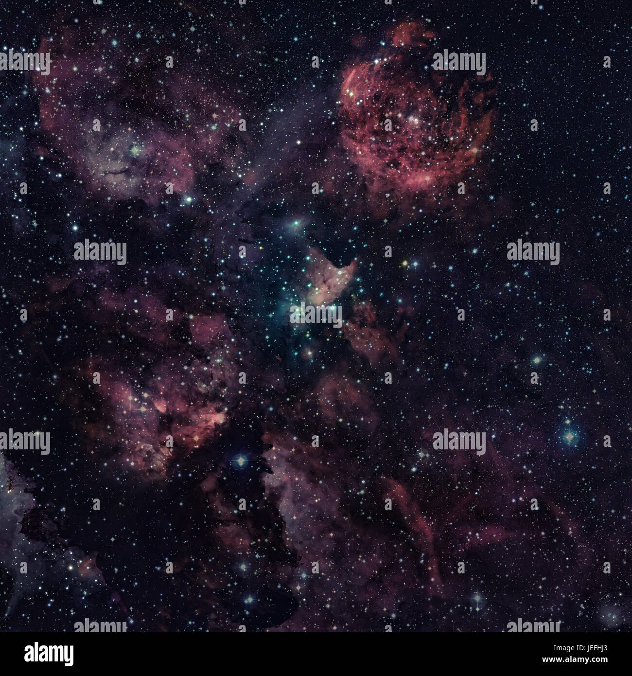 Il gatto Paw Nebula o NGC 6334 risiede nella costellazione dello Scorpione. Gli elementi di questa immagine fornita dalla NASA. Foto Stock