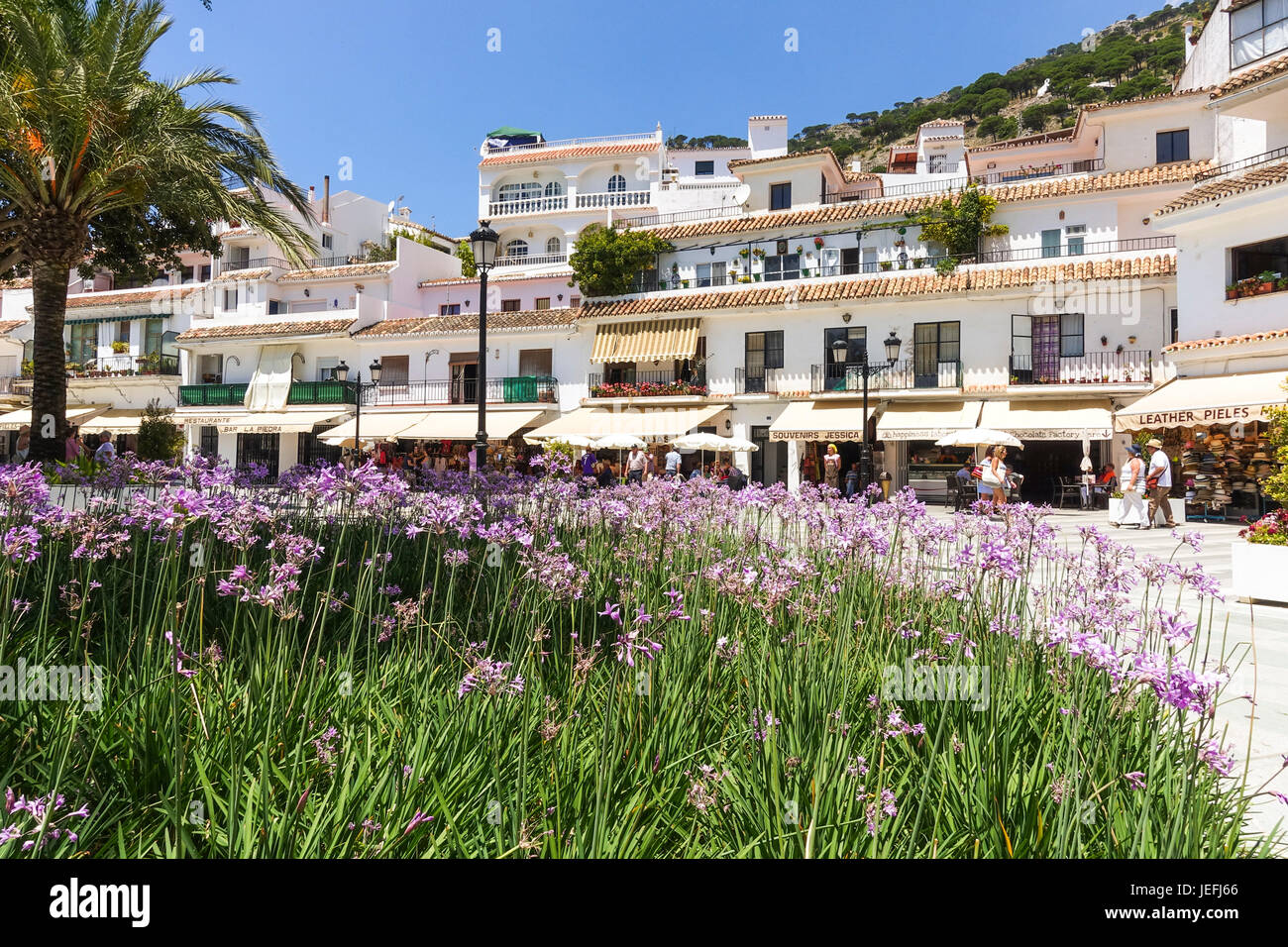 Piazza di Spagna, Plaza de la costituzione, Mijas, Andalusia, Spagna. Foto Stock