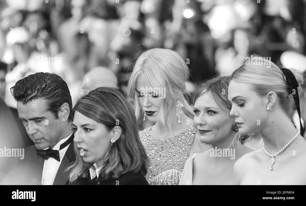 Settantesimo Cannes Film Festival - "ingannato" tappeto rosso con: Colin Farrell, Sofia Coppola, Nicole Kidman, Kirsten Dunst, Elle Fanning dove: Cannes, Regno Unito quando: 24 maggio 2017 Credit: John Rainford/WENN.com Foto Stock