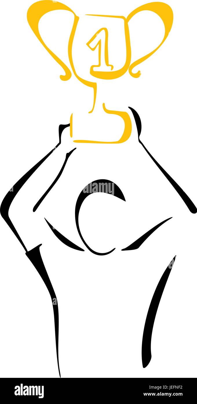 Vincitore del trofeo con Illustrazione Vettoriale