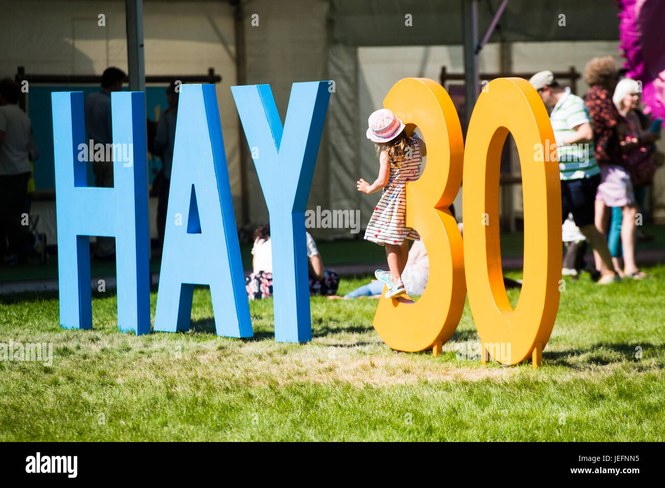 Il trentesimo anniversario Hay Festival della letteratura e delle arti, Hay on Wye, Galles REGNO UNITO, Maggio 2017 Foto Stock