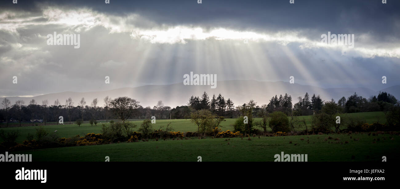 Vista del paesaggio Northumbrian, England, Regno Unito, Europa Foto Stock