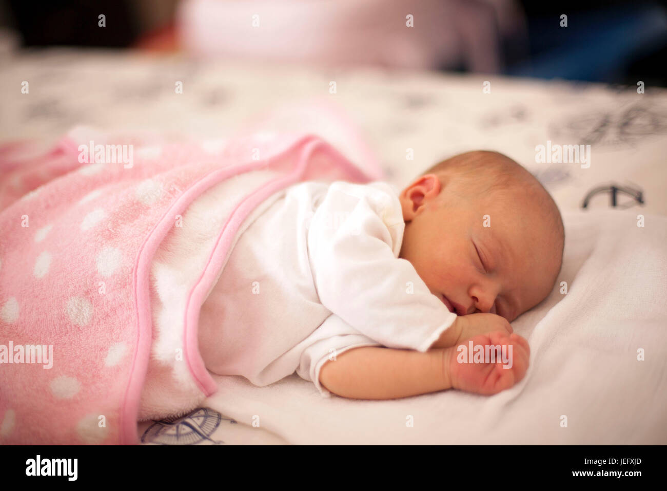 Sleeping neonato Foto Stock