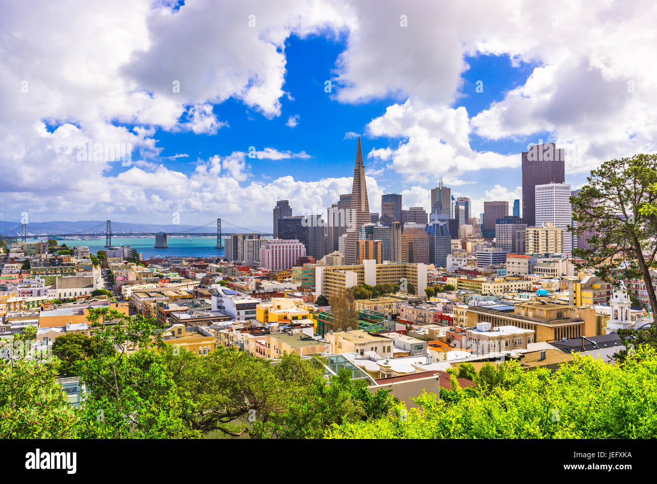 San Francisco, California, Stati Uniti d'America lo skyline della citta'. Foto Stock