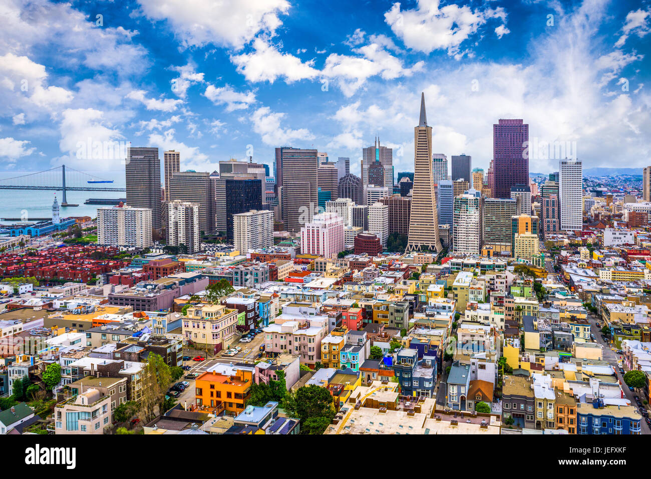 San Francisco, California, Stati Uniti d'America lo skyline della citta'. Foto Stock