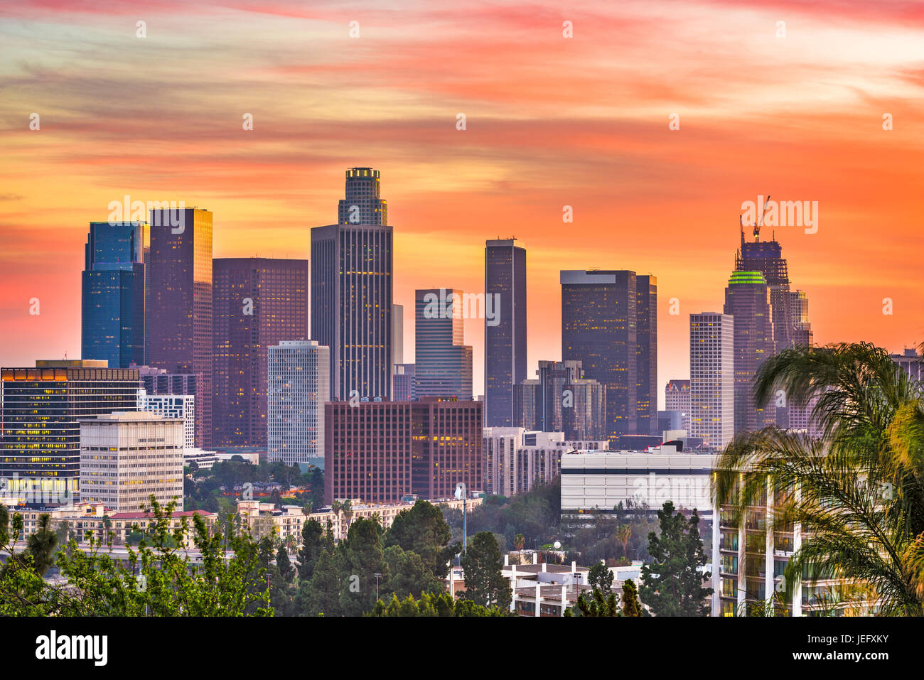Los Angeles, California, Stati Uniti d'America skyline del centro. Foto Stock