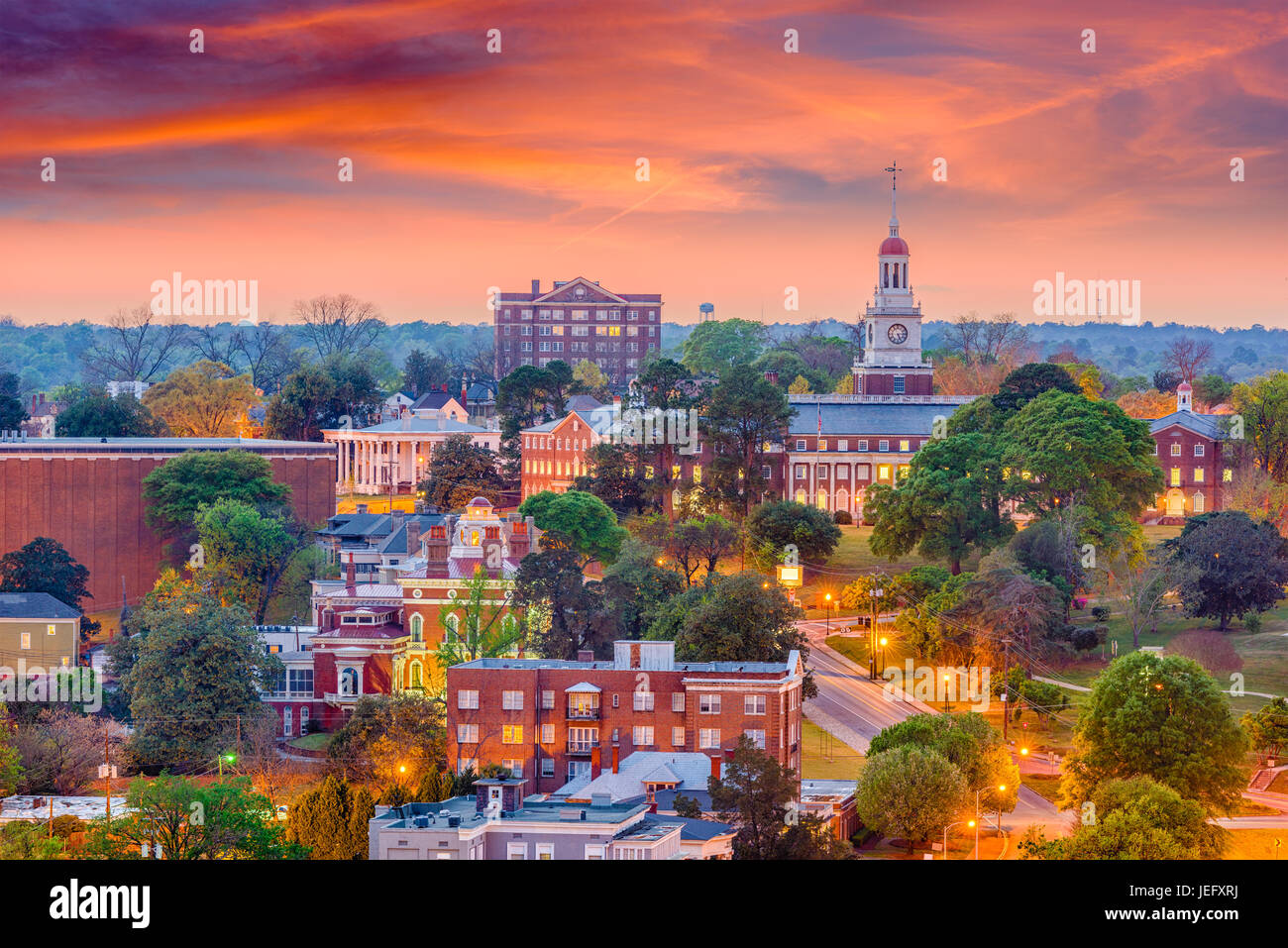 Macon, Georgia, Stati Uniti d'America centro storico skyline. Foto Stock