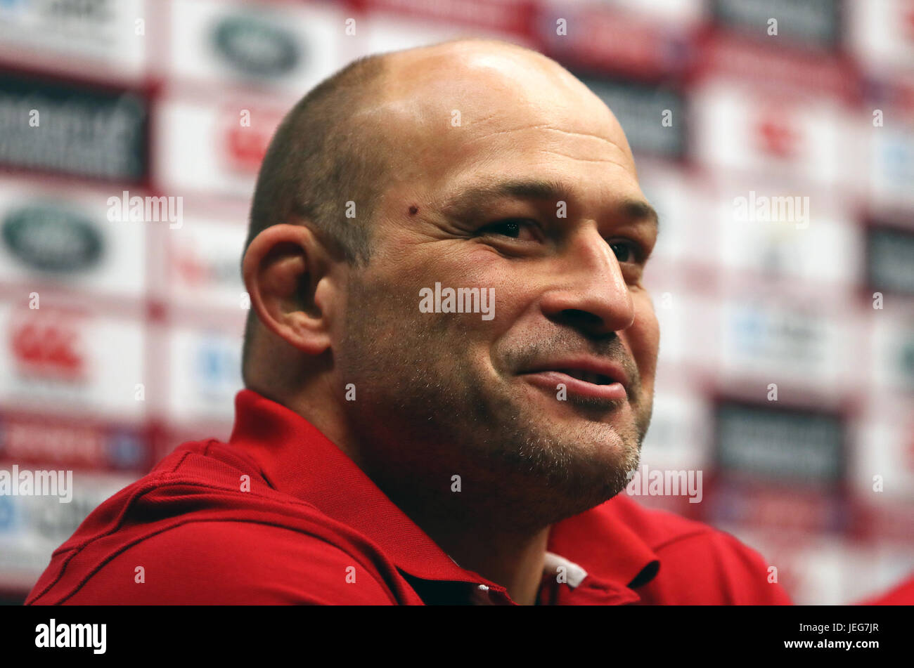 British and Irish Lions' Rory Best durante la conferenza stampa a Meridian Energy, Wellington. PREMERE ASSOCIAZIONE foto. Data immagine: Domenica 25 giugno 2017. Vedere la storia di PA RUGBYU Lions. Il credito fotografico dovrebbe essere: David Davies/PA Wire. SOLO PER USO EDITORIALE. Nessun uso commerciale o oscuramento dei logo degli sponsor. Foto Stock