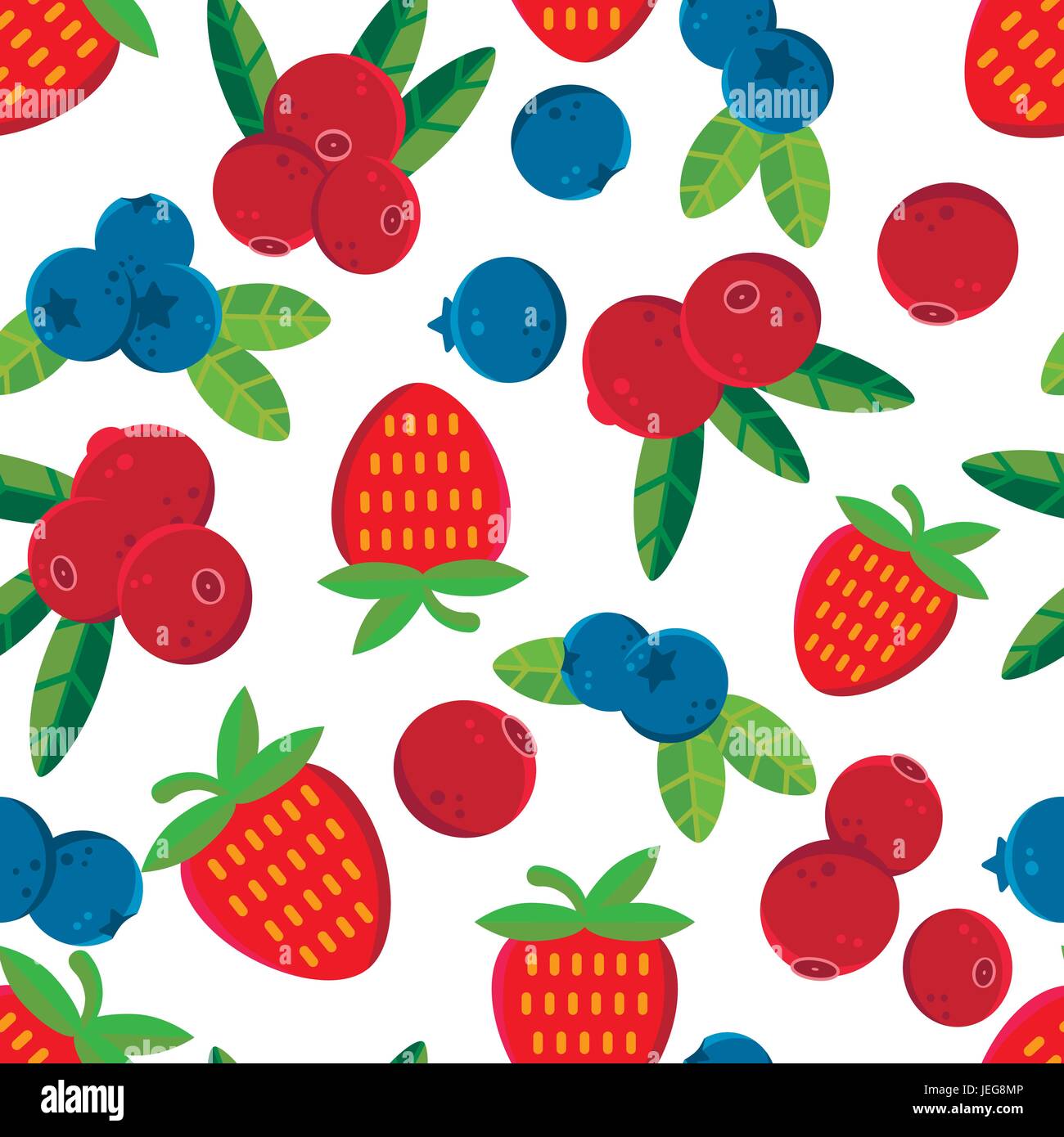 Luminosa e fresca estate bacche vector seamless pattern. Convenientemente raggruppati e facilmente modificabile. Positivo il design di estate Illustrazione Vettoriale