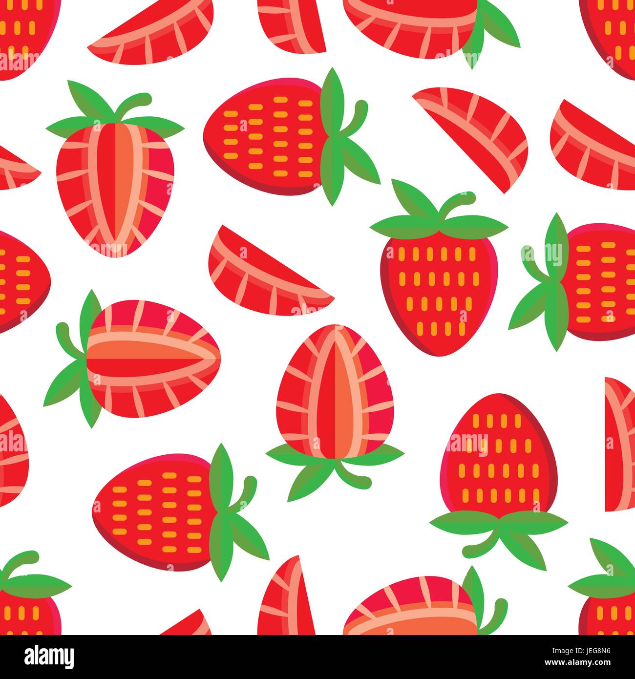 Fresche e luminose fragola vector seamless pattern. Convenientemente raggruppati e facilmente modificabile. Positivo il design di estate Illustrazione Vettoriale