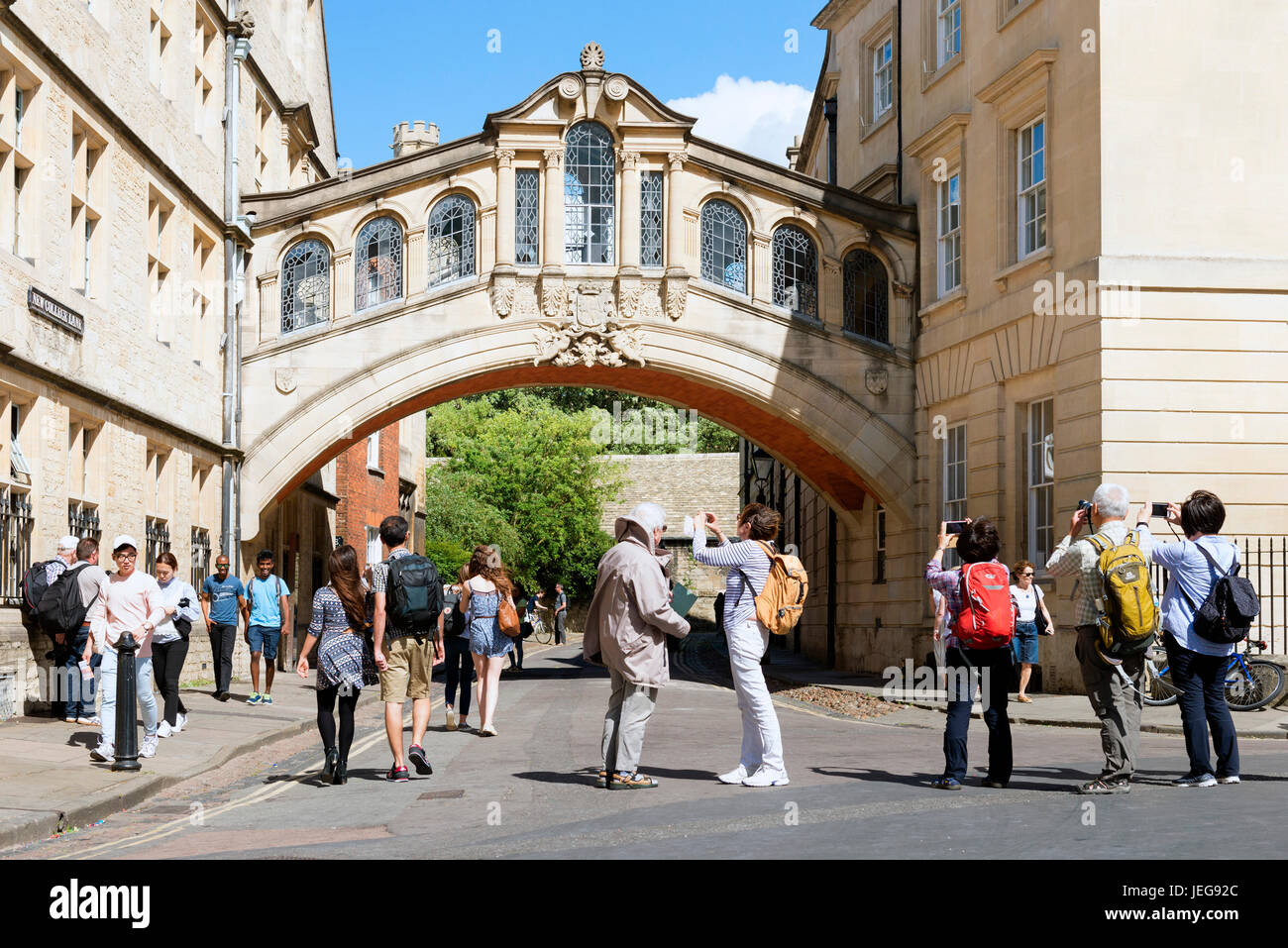 Ponte dei Sospiri, centro di Oxford, UK. Foto Stock