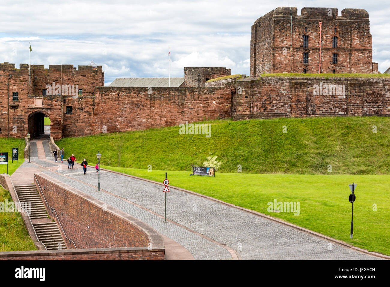 Carlisle, Inghilterra, Regno Unito. Carlisle Castle, 11th. Secolo. Foto Stock