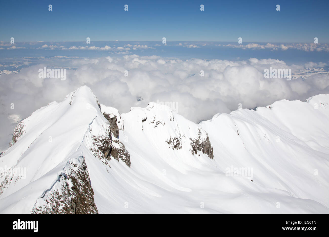 Inverno nelle alpi svizzere nei pressi del Monte Santis, Svizzera Foto Stock