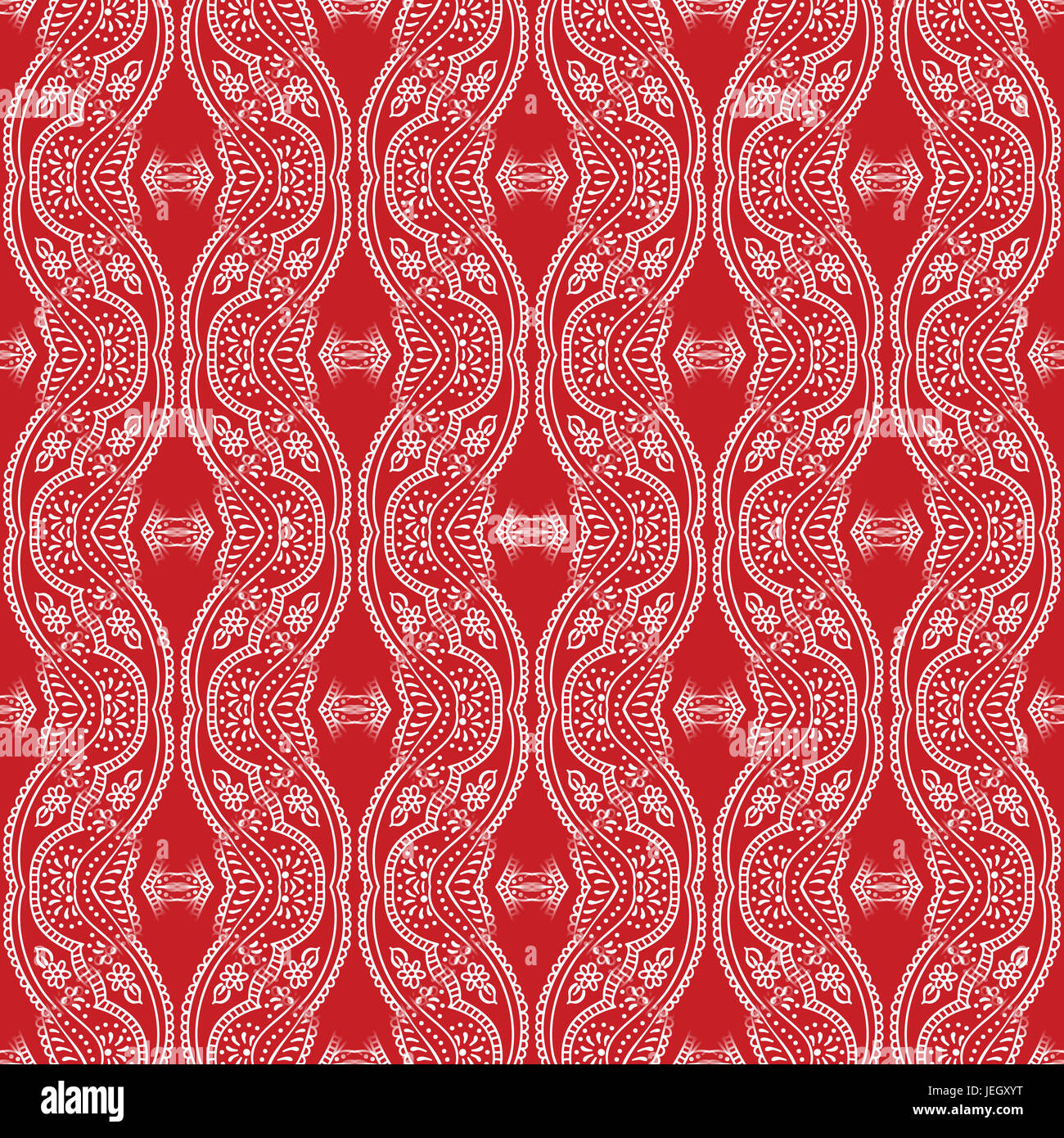 Disegnata a mano di colore rosso e bianco bandana pattern. Perfettamente  ripetendo wallpaper pattern Foto stock - Alamy