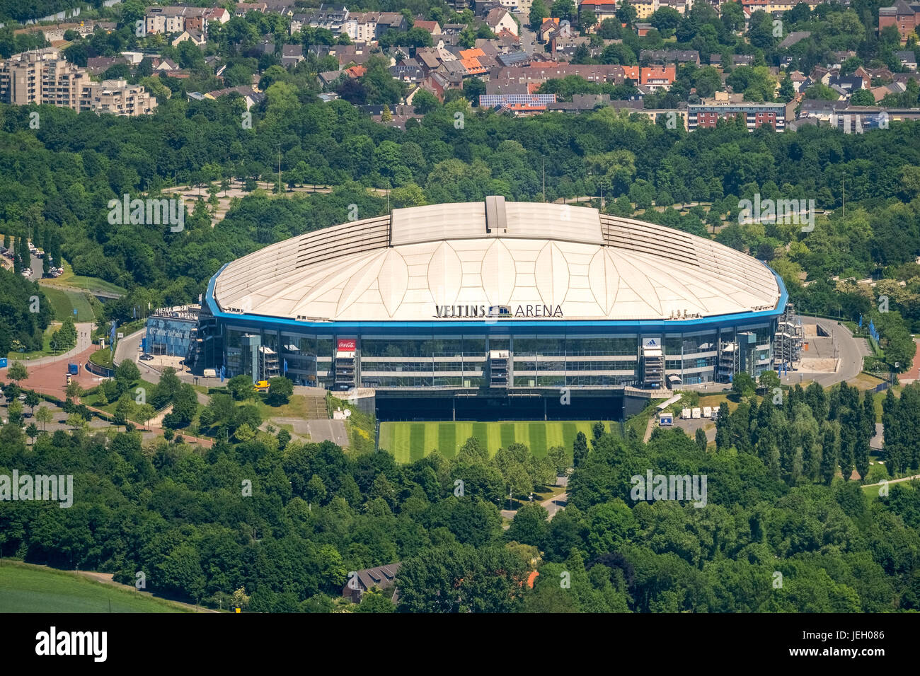 Veltins Arena, Schalke Stadium, Bundesliga stadium, campo Schalker, Gelsenkirchen, distretto della Ruhr, Renania settentrionale-Vestfalia Foto Stock