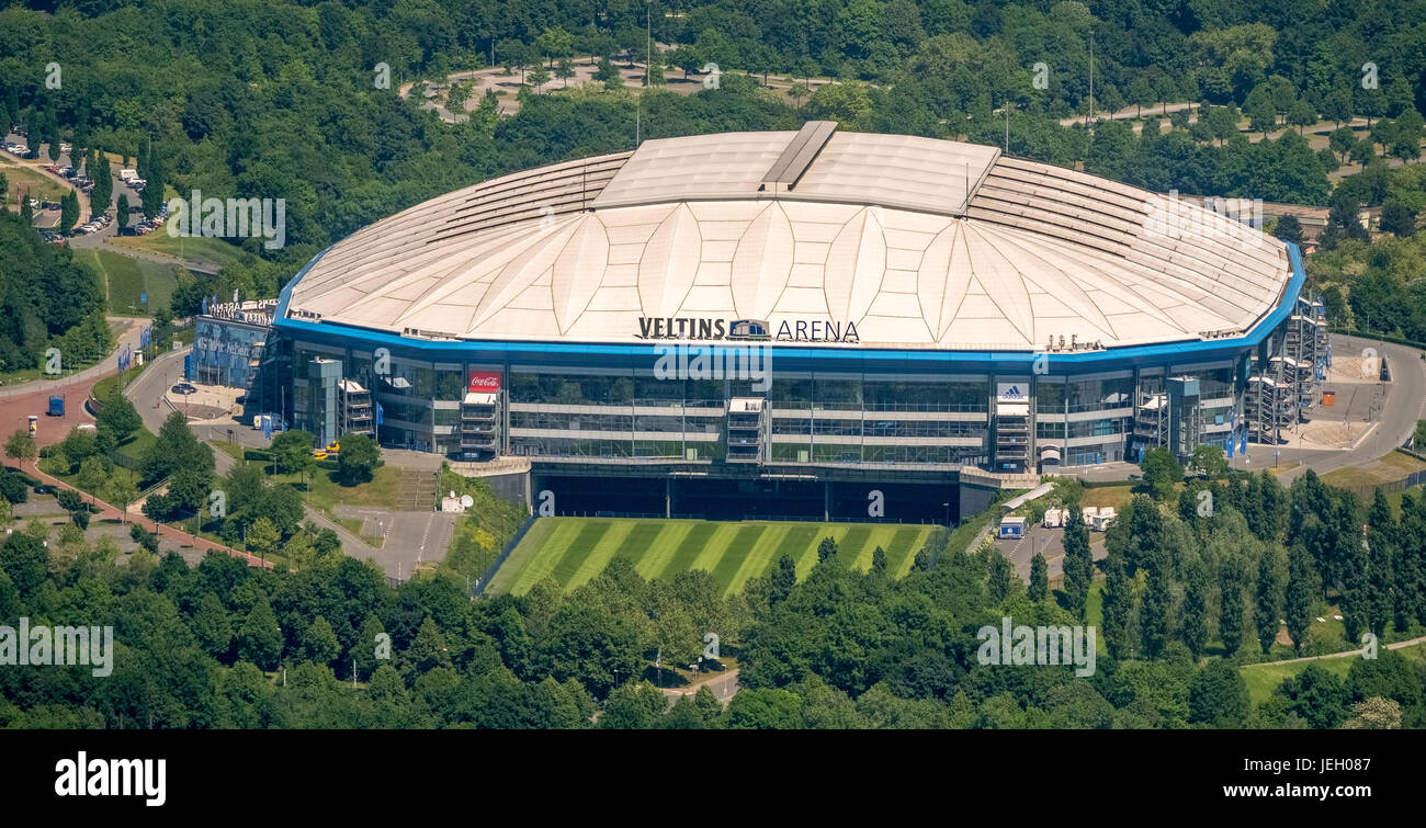 Veltins Arena, Schalke Stadium, Bundesliga stadium, campo Schalker, Gelsenkirchen, distretto della Ruhr, Renania settentrionale-Vestfalia Foto Stock