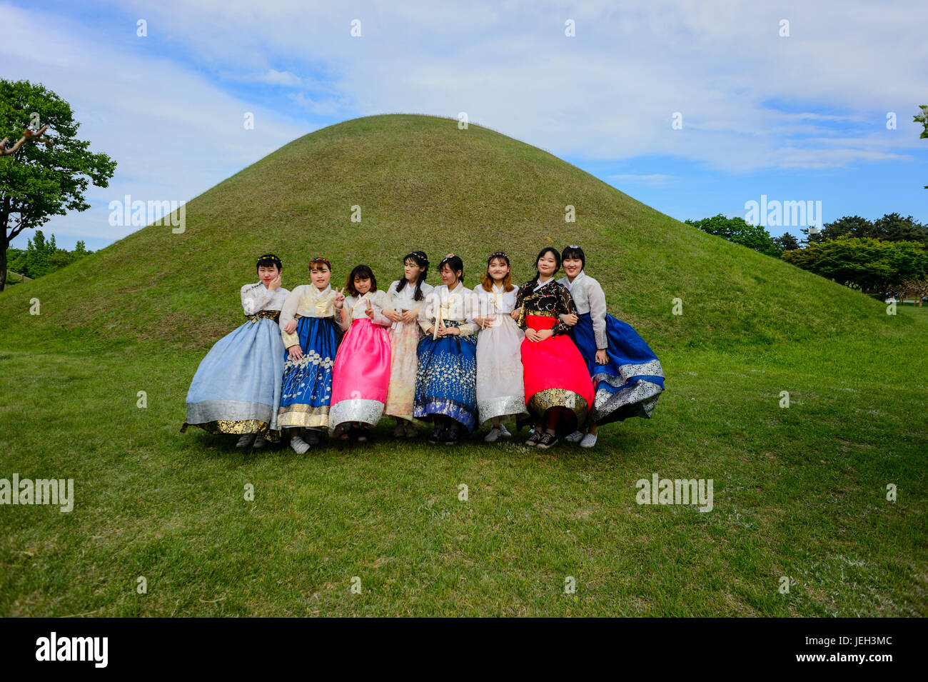 Tomba Daereungwon complesso in Gyeongju Foto Stock