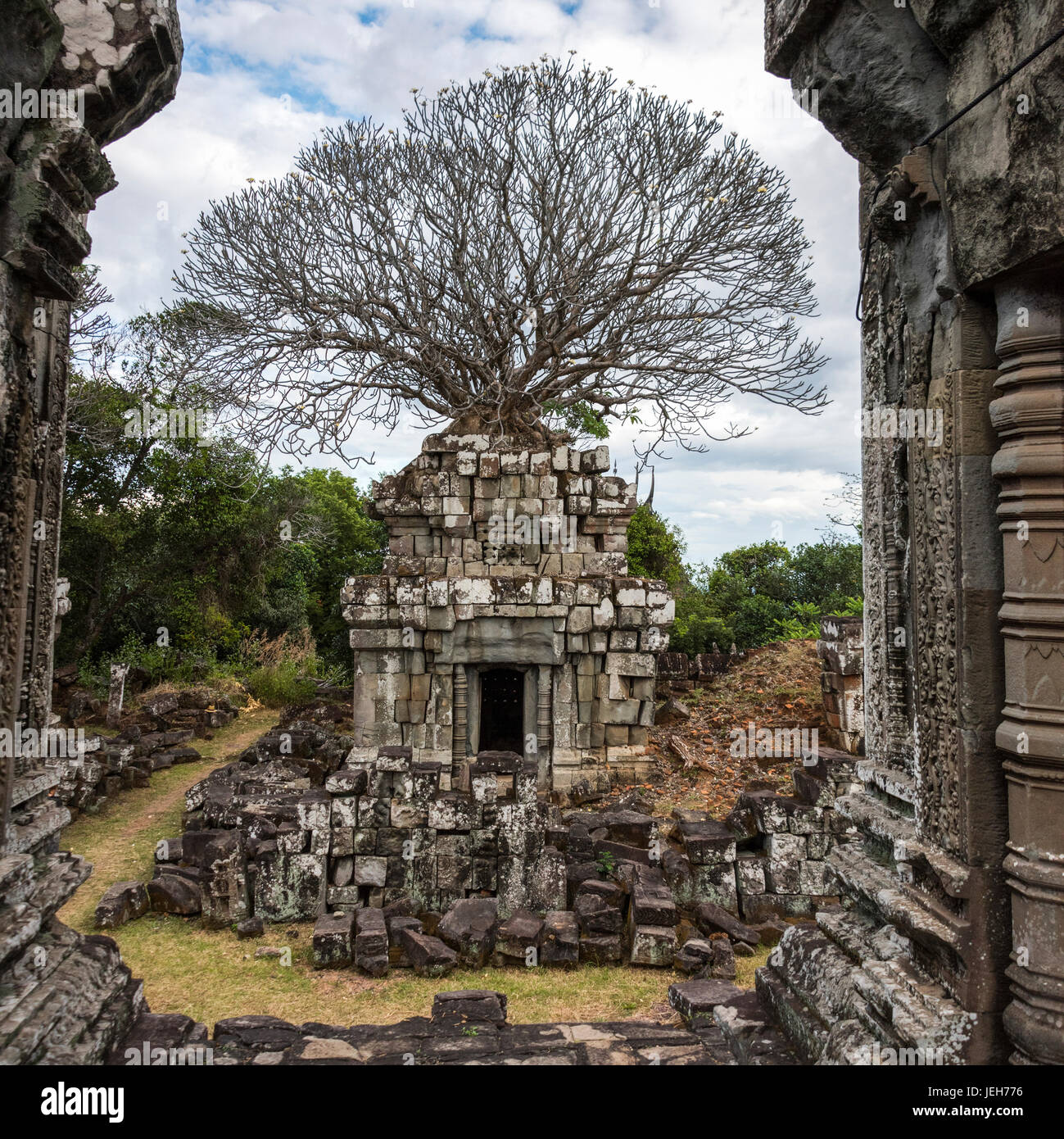 Phnom Bok, tempio indù in templi di Angkor; Siem Reap Provincia, Cambogia Foto Stock