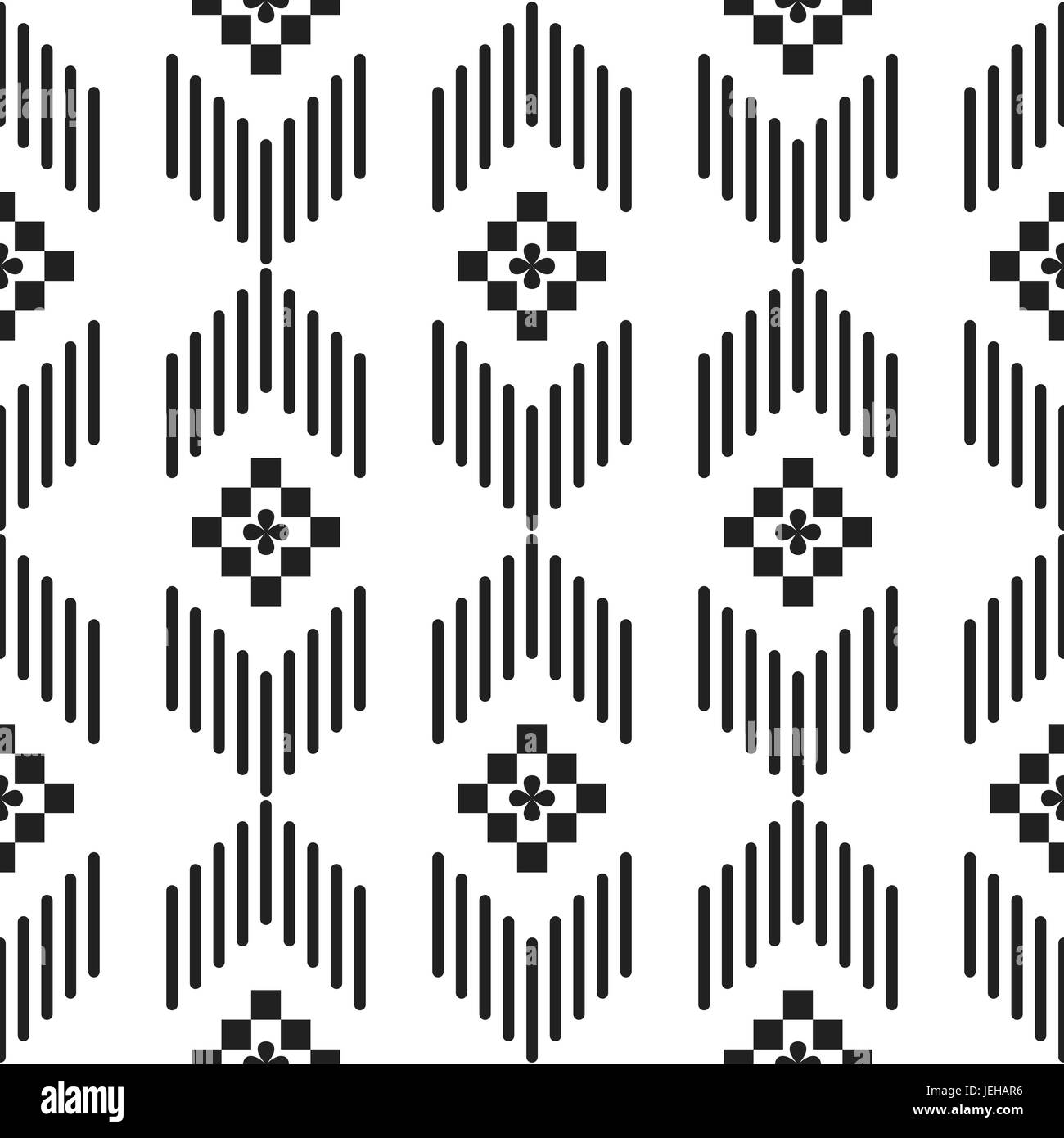 In Bianco E Nero Di Etnia Disegno Geometrico Illustrazione