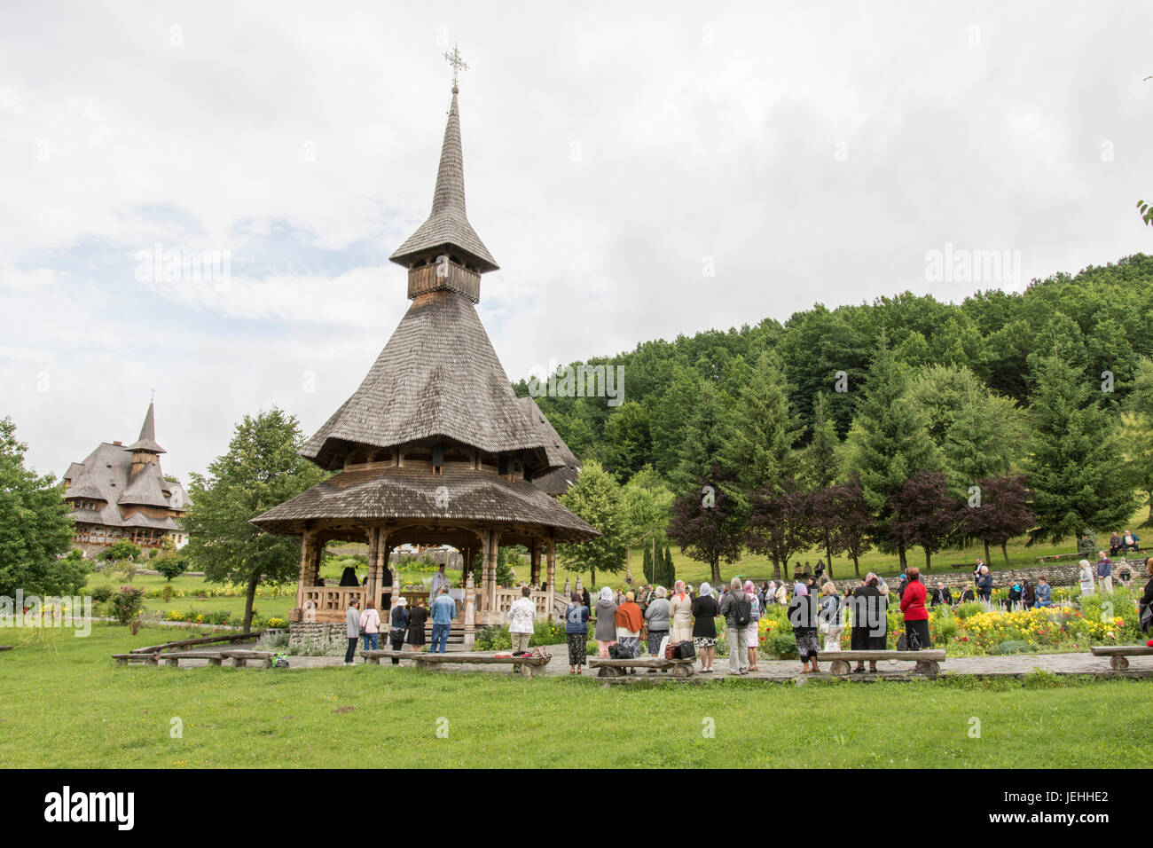 Barsana Monastero nella regione Maramures, Romania Foto Stock
