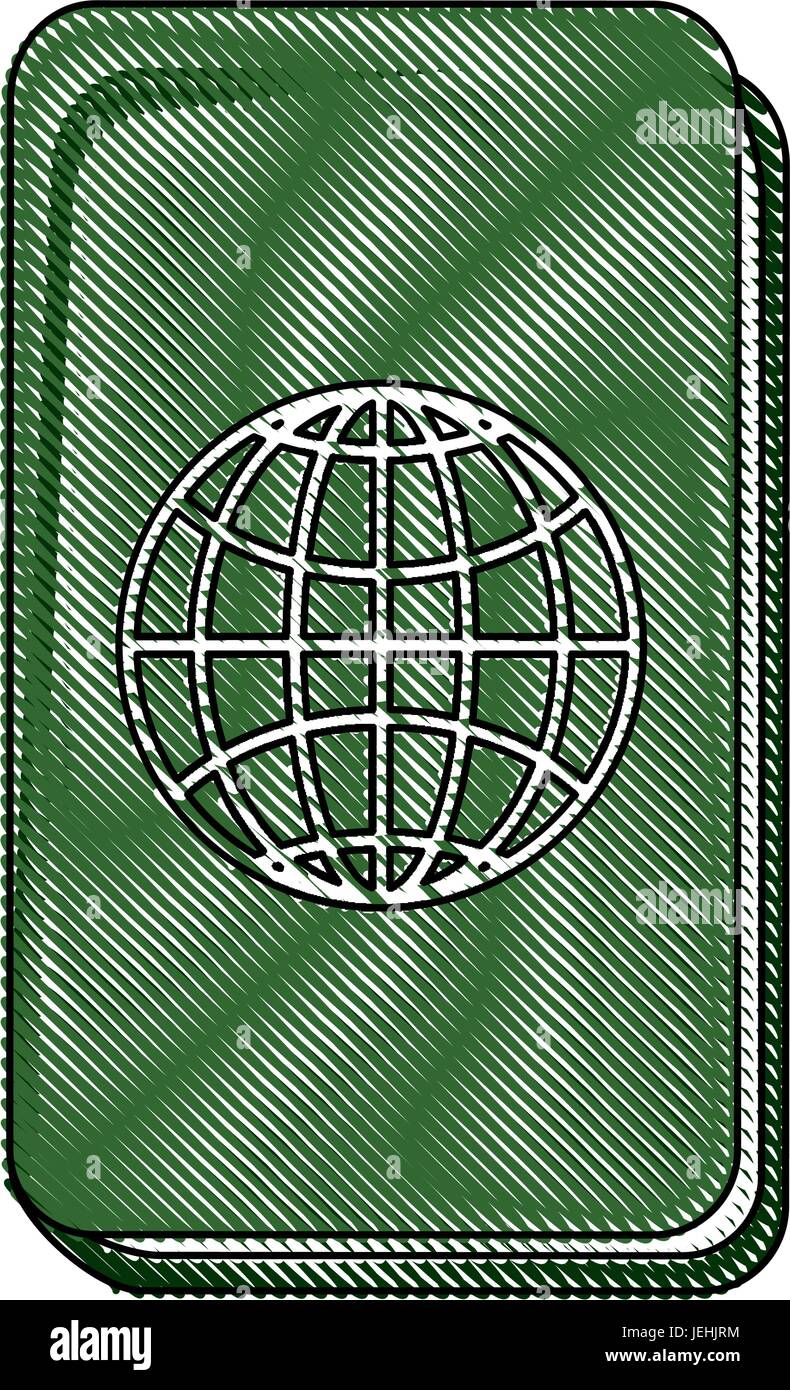 Icona di passaporto su sfondo bianco illustrazione vettoriale Illustrazione Vettoriale