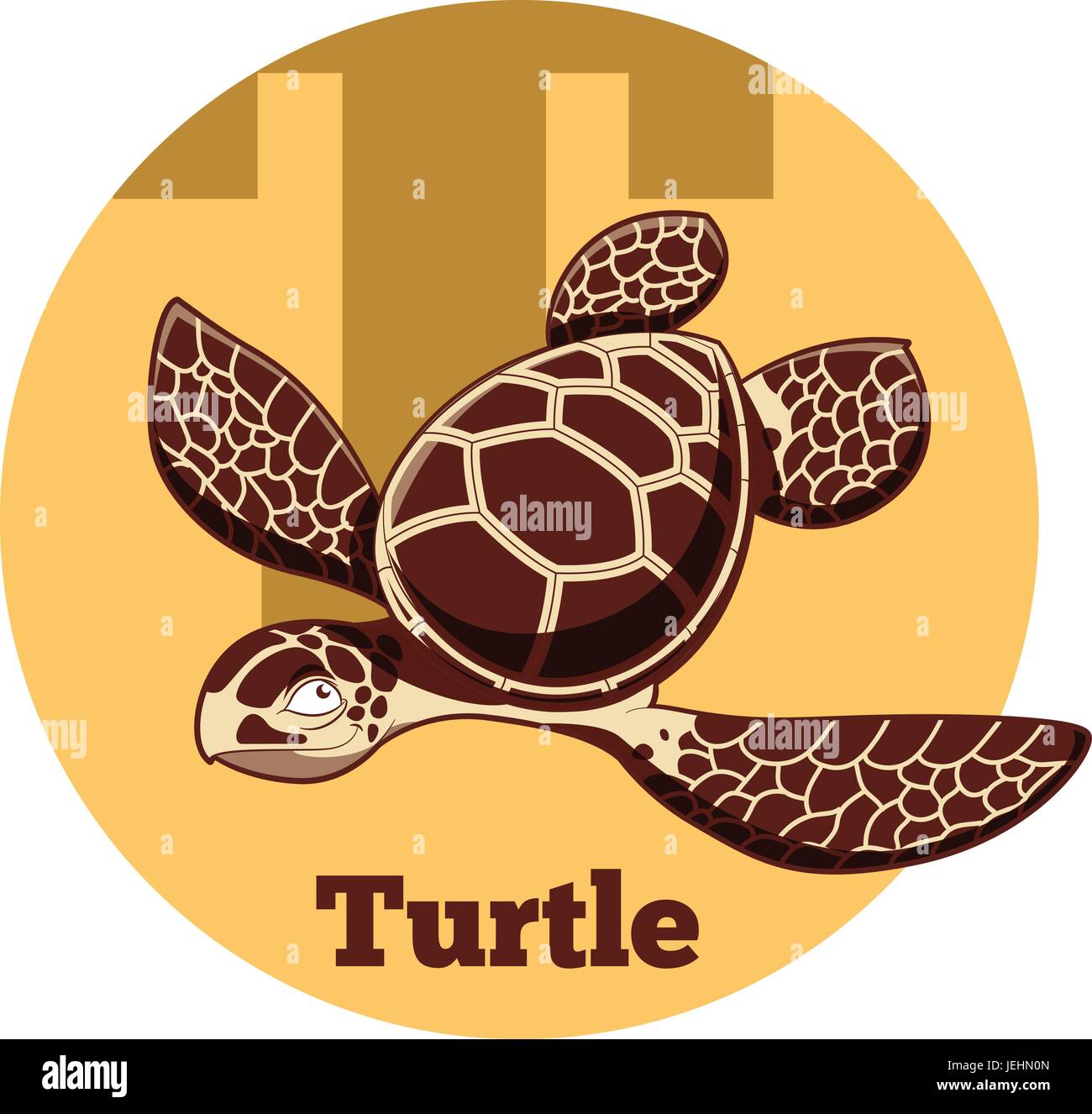 ABC Cartoon Turtle Illustrazione Vettoriale