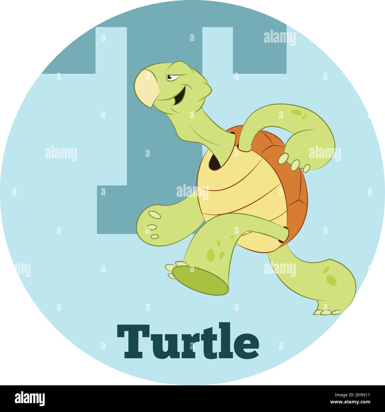 ABC Cartoon Turtle2 Illustrazione Vettoriale