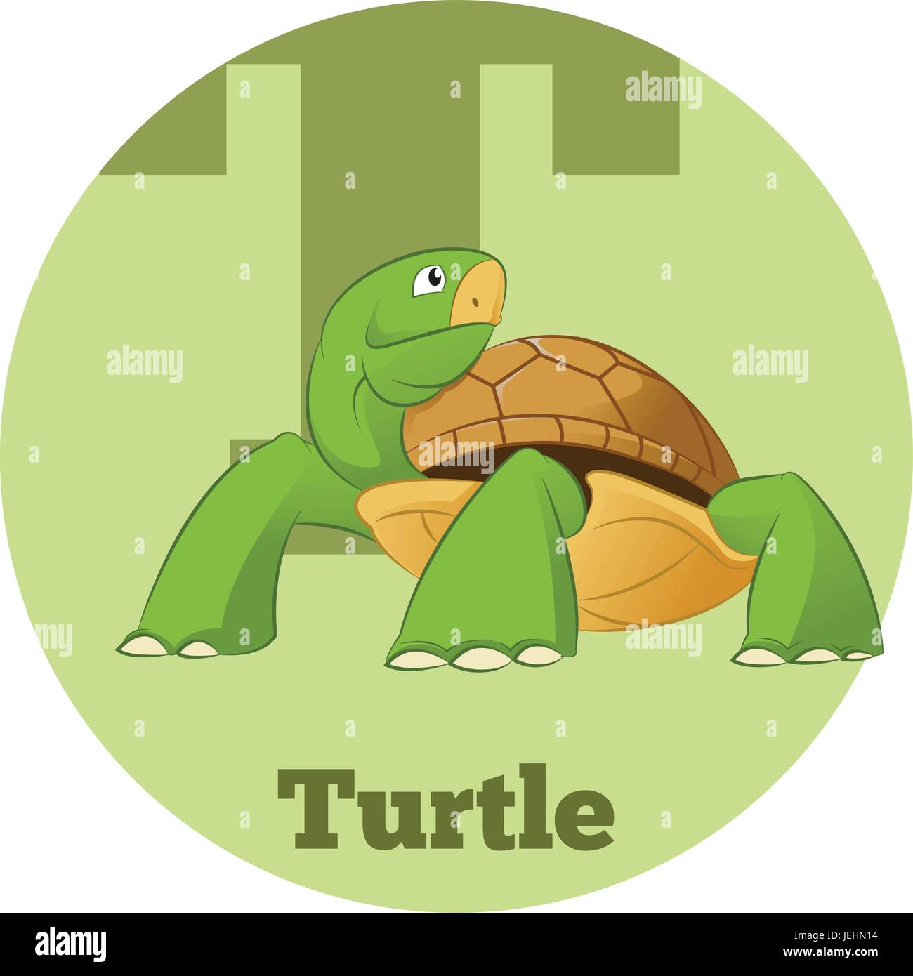 ABC Cartoon Turtle3 Illustrazione Vettoriale