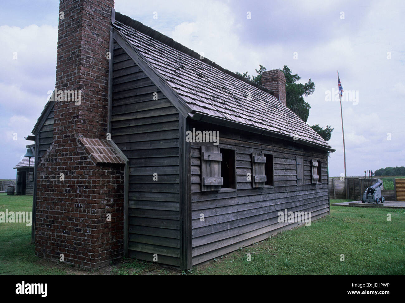 Ufficiale di quarti, Fort King George sito storico dello Stato della Georgia, Foto Stock